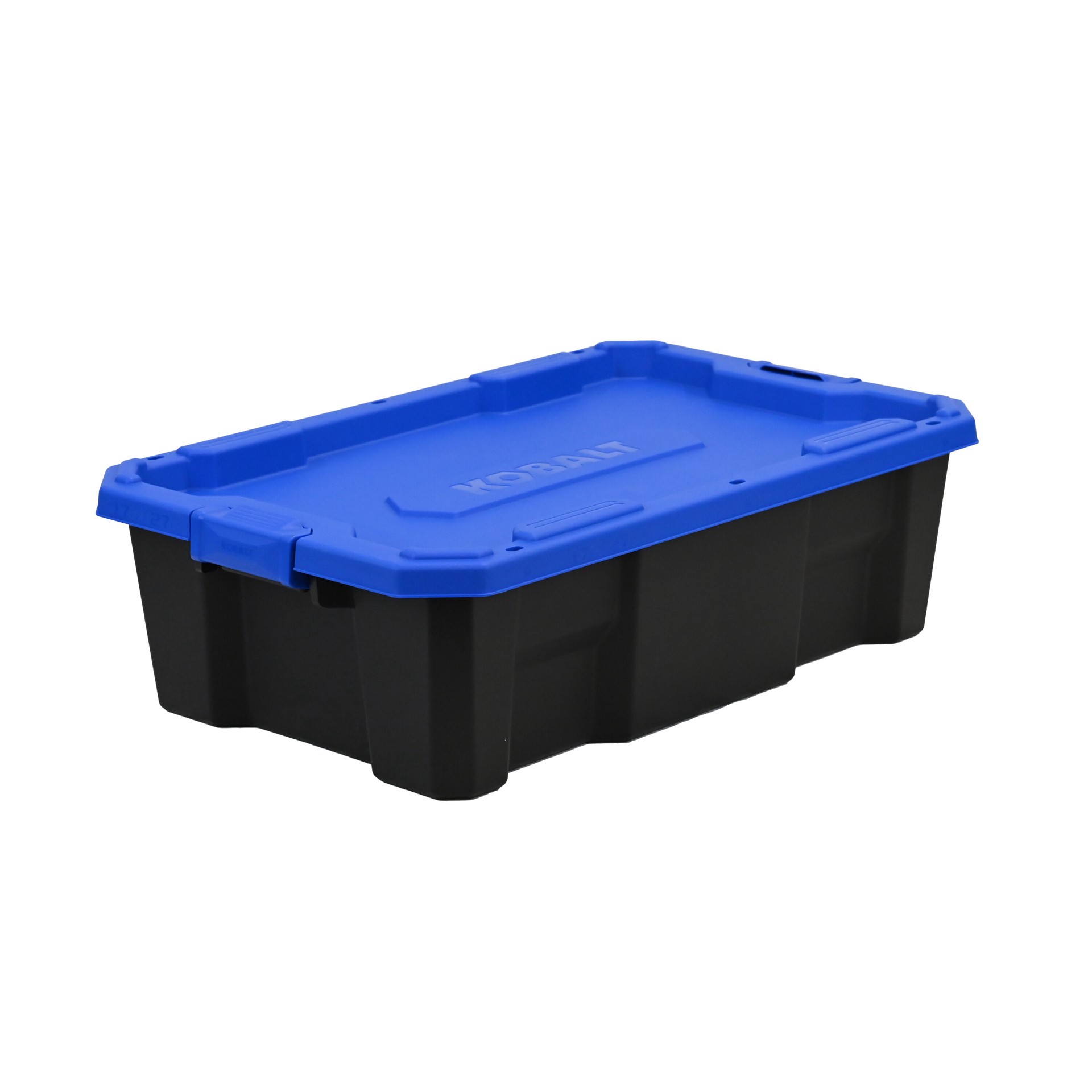 slide 1 of 6, Kobalt Medium 17 -Gallons ( 68 -Quarts ) Black Heavy Duty Stackable Tote with Latching Lid, 1 ct
