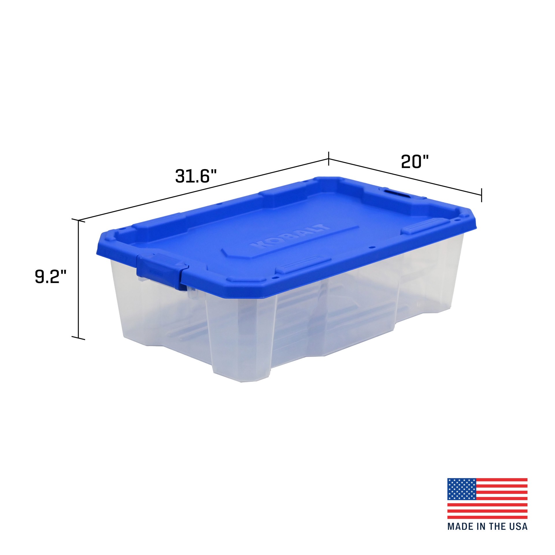 slide 3 of 6, Kobalt Medium 17 -Gallons ( 68 -Quarts ) Clear Heavy Duty Stackable Tote with Latching Lid, 1 ct