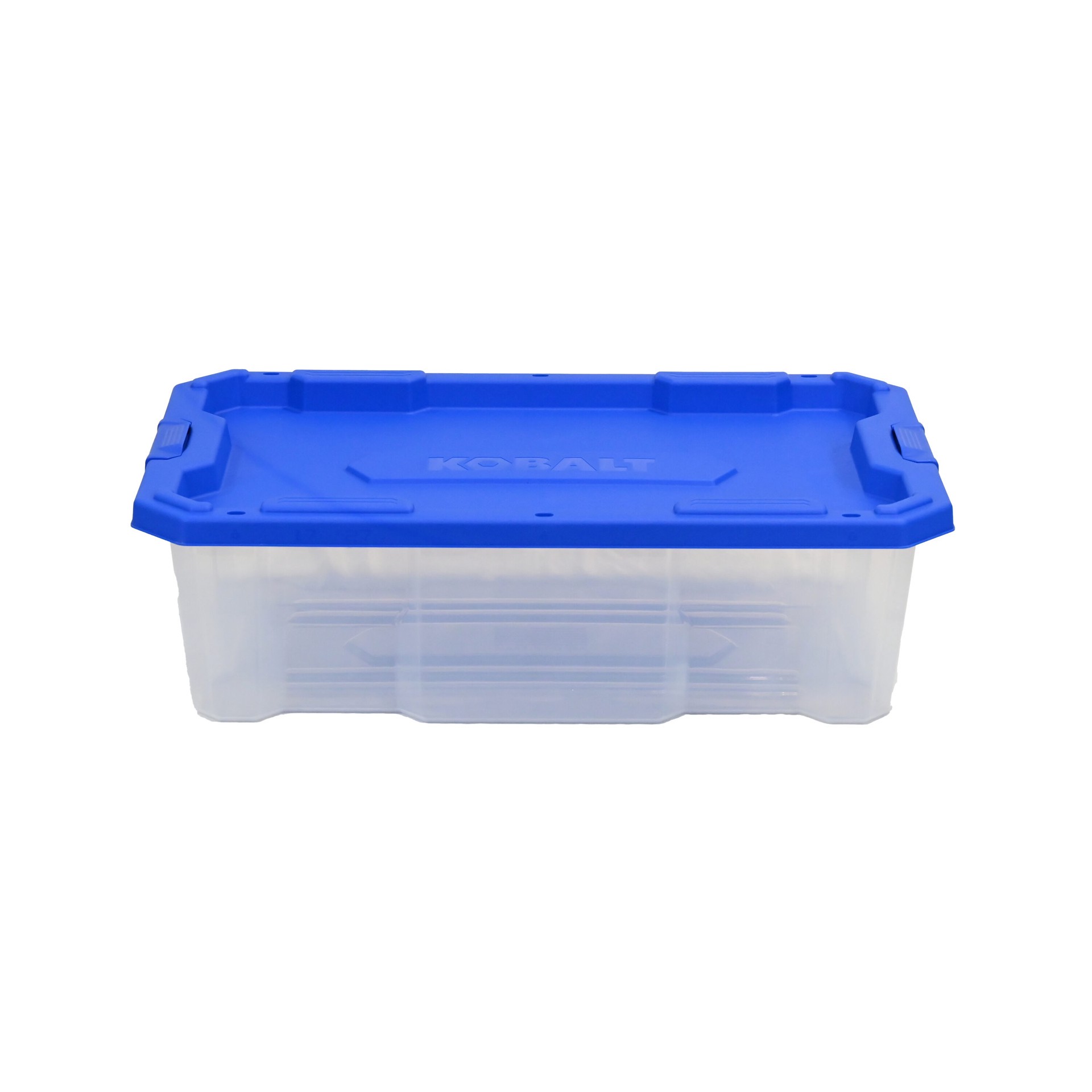 slide 4 of 6, Kobalt Medium 17 -Gallons ( 68 -Quarts ) Clear Heavy Duty Stackable Tote with Latching Lid, 1 ct