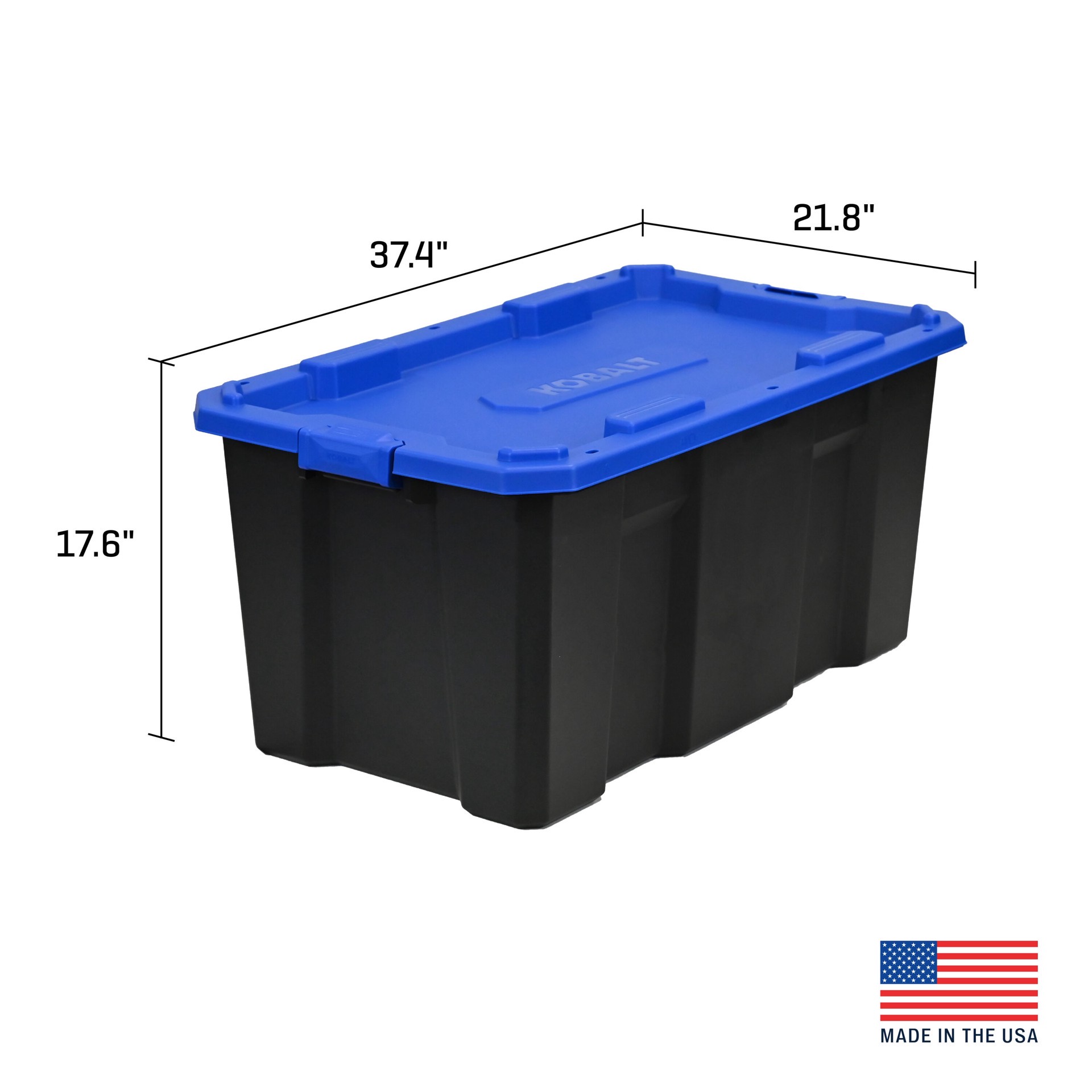 slide 3 of 6, Kobalt X-large 40 -Gallons ( 160 -Quarts ) Black Heavy Duty Stackable Tote with Latching Lid, 1 ct
