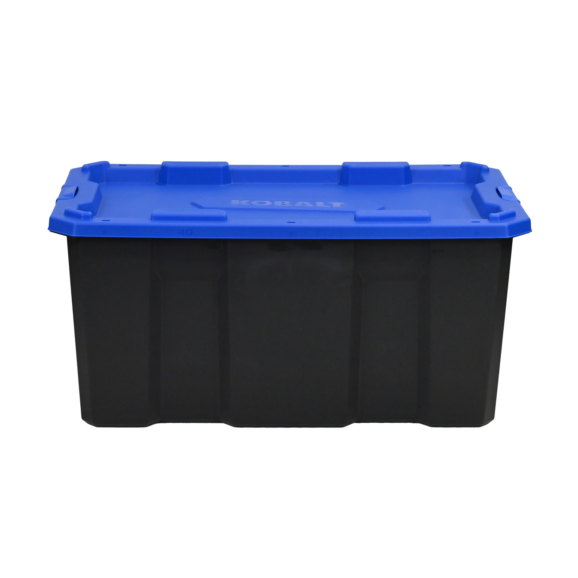 slide 4 of 6, Kobalt X-large 40 -Gallons ( 160 -Quarts ) Black Heavy Duty Stackable Tote with Latching Lid, 1 ct