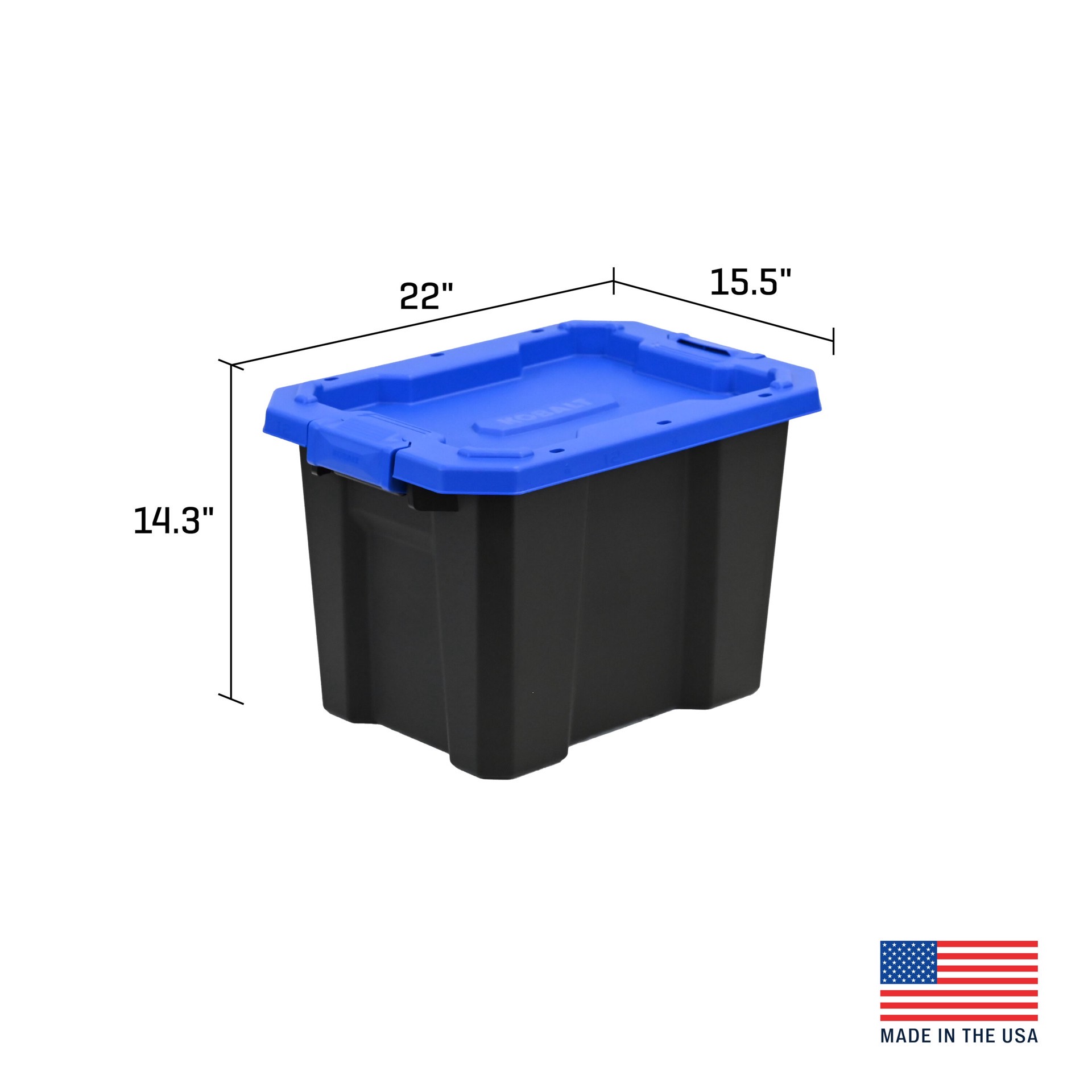slide 3 of 6, Kobalt Small 12 -Gallons ( 48 -Quarts ) Black Heavy Duty Stackable Tote with Latching Lid, 1 ct