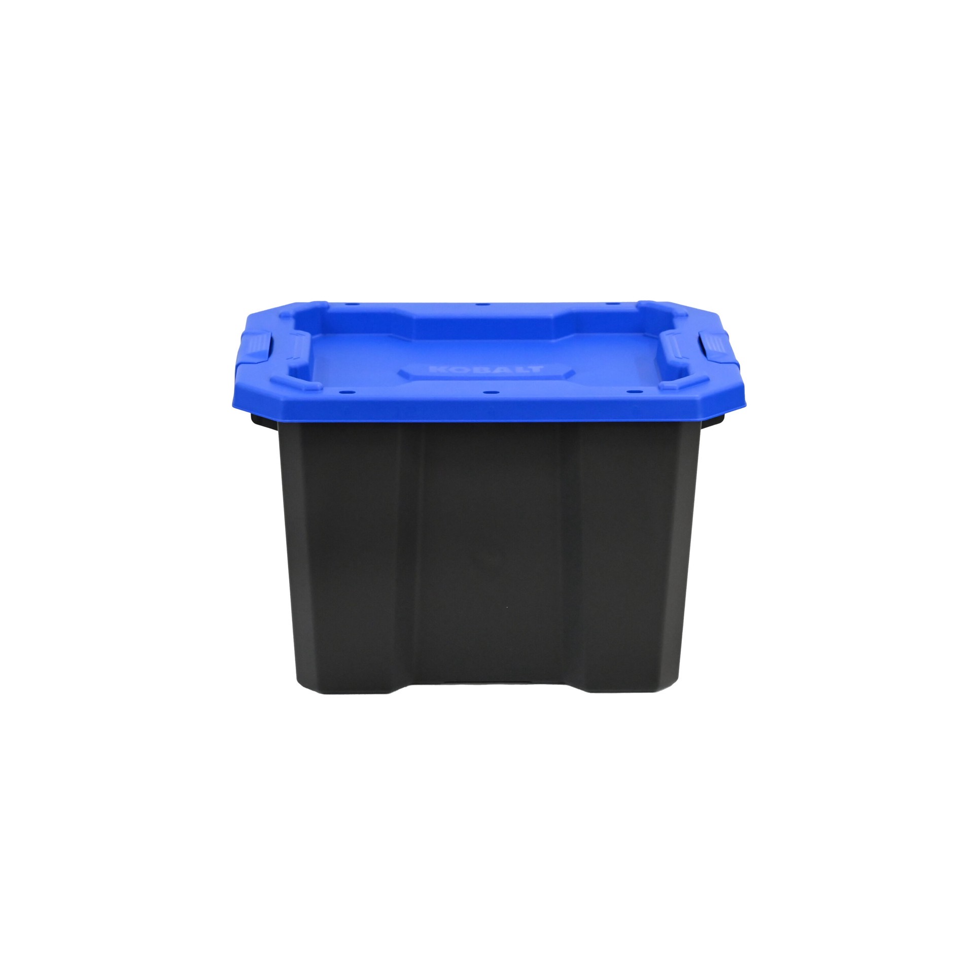 slide 4 of 6, Kobalt Small 12 -Gallons ( 48 -Quarts ) Black Heavy Duty Stackable Tote with Latching Lid, 1 ct