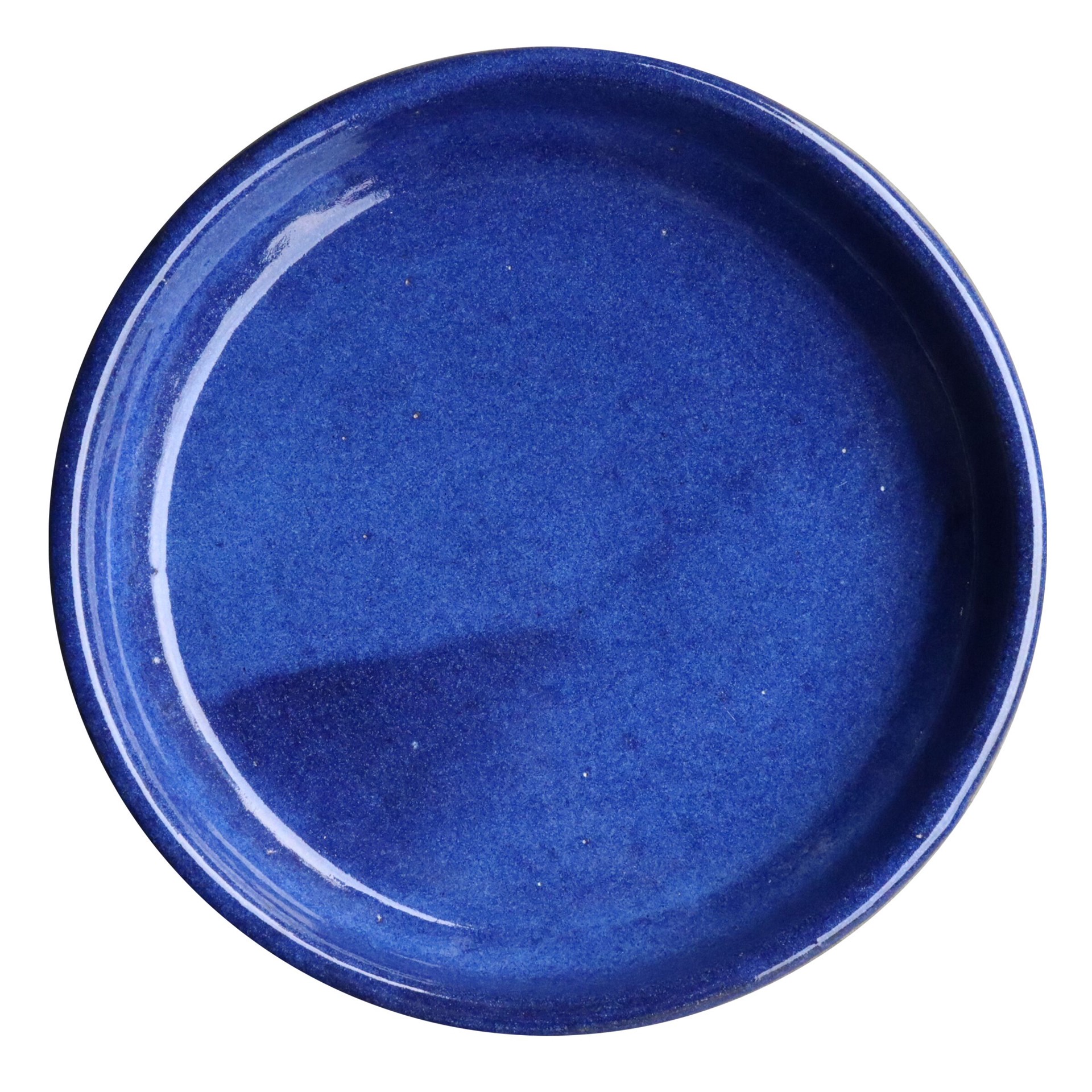 slide 1 of 1, allen + roth 7.6-in Blue Ceramic Plant Saucer, 1 ct