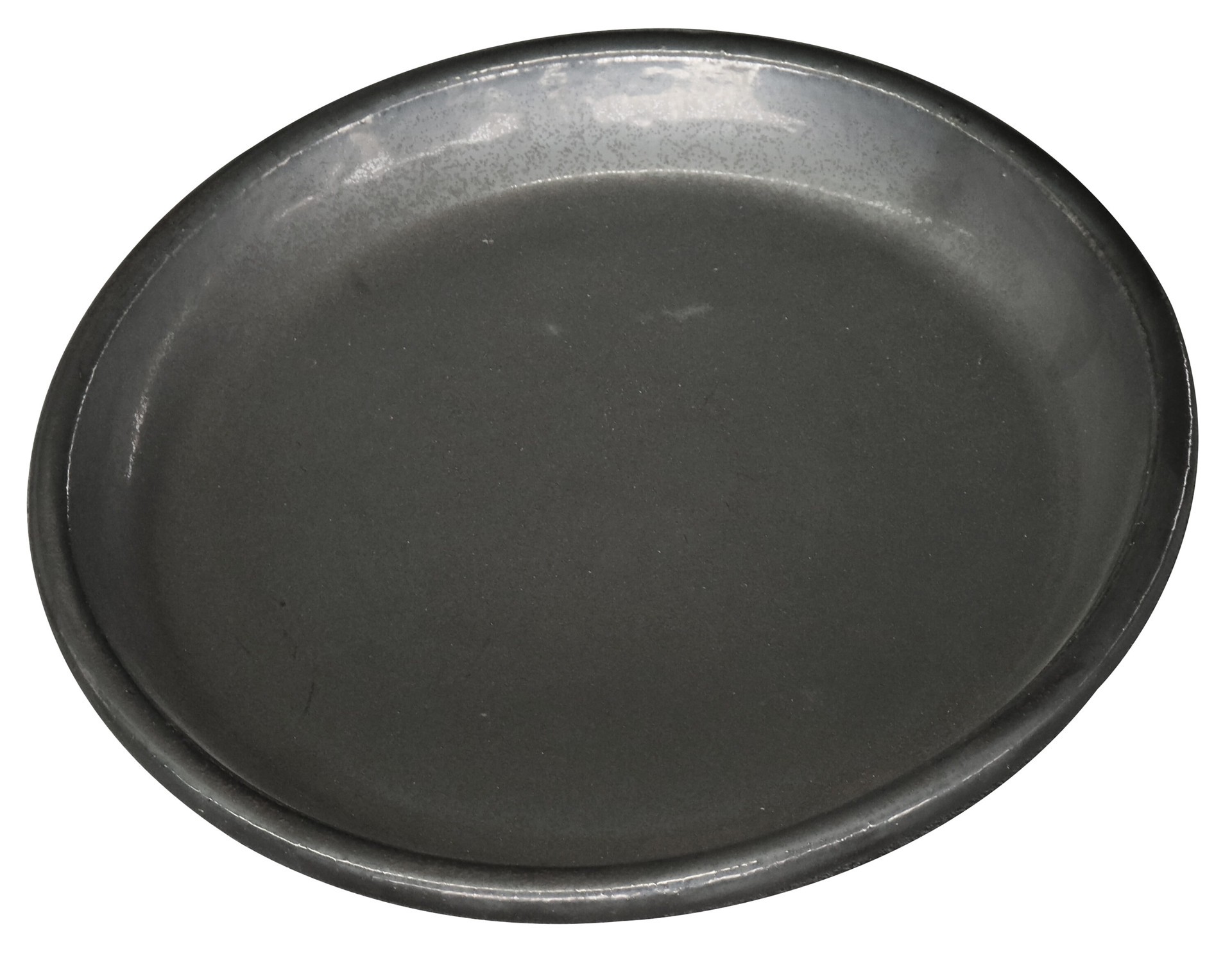 slide 1 of 4, allen + roth 8.85-in Gun Metal Glazed ceramic Plant Saucer, 1 ct