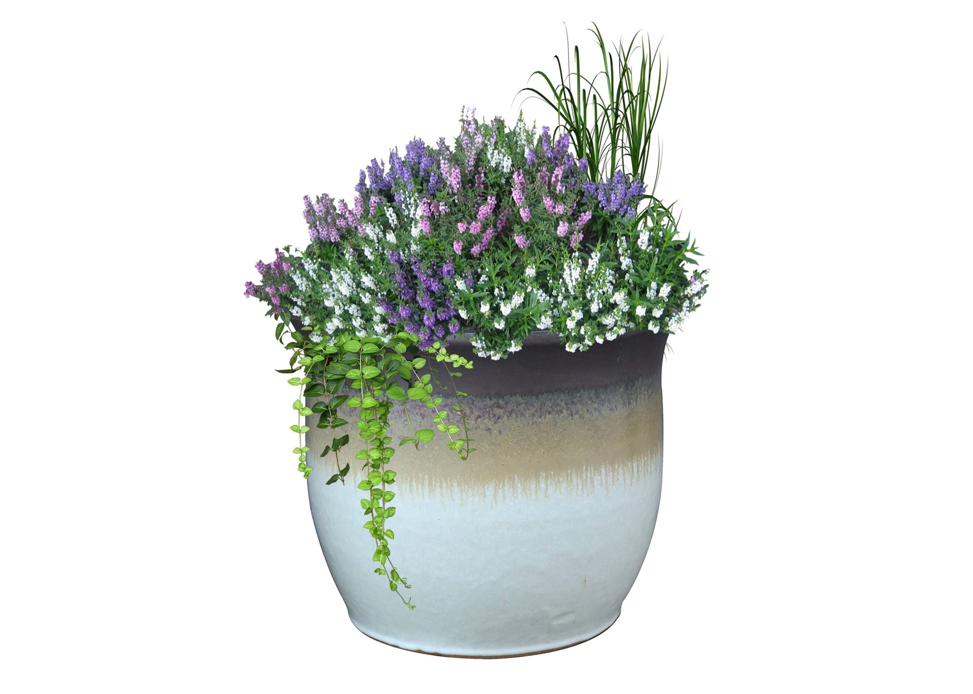 slide 2 of 3, allen + roth Round 9.8-in W x 10-in H x 9.8-in D Multiple colors/finishes Glazed ceramic Indoor/Outdoor Planter, 1 ct