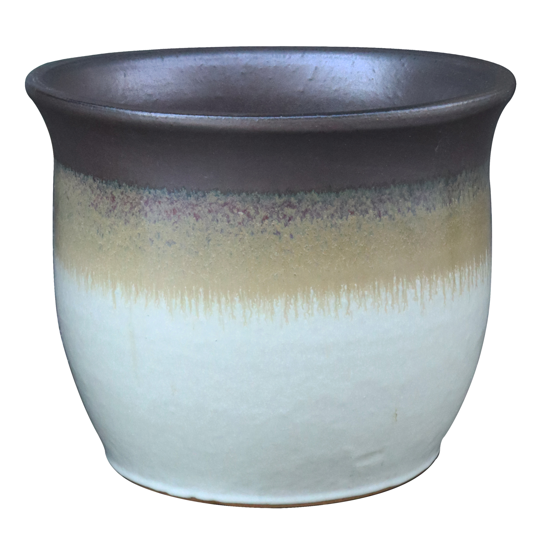 slide 1 of 3, allen + roth Round 9.8-in W x 10-in H x 9.8-in D Multiple colors/finishes Glazed ceramic Indoor/Outdoor Planter, 1 ct