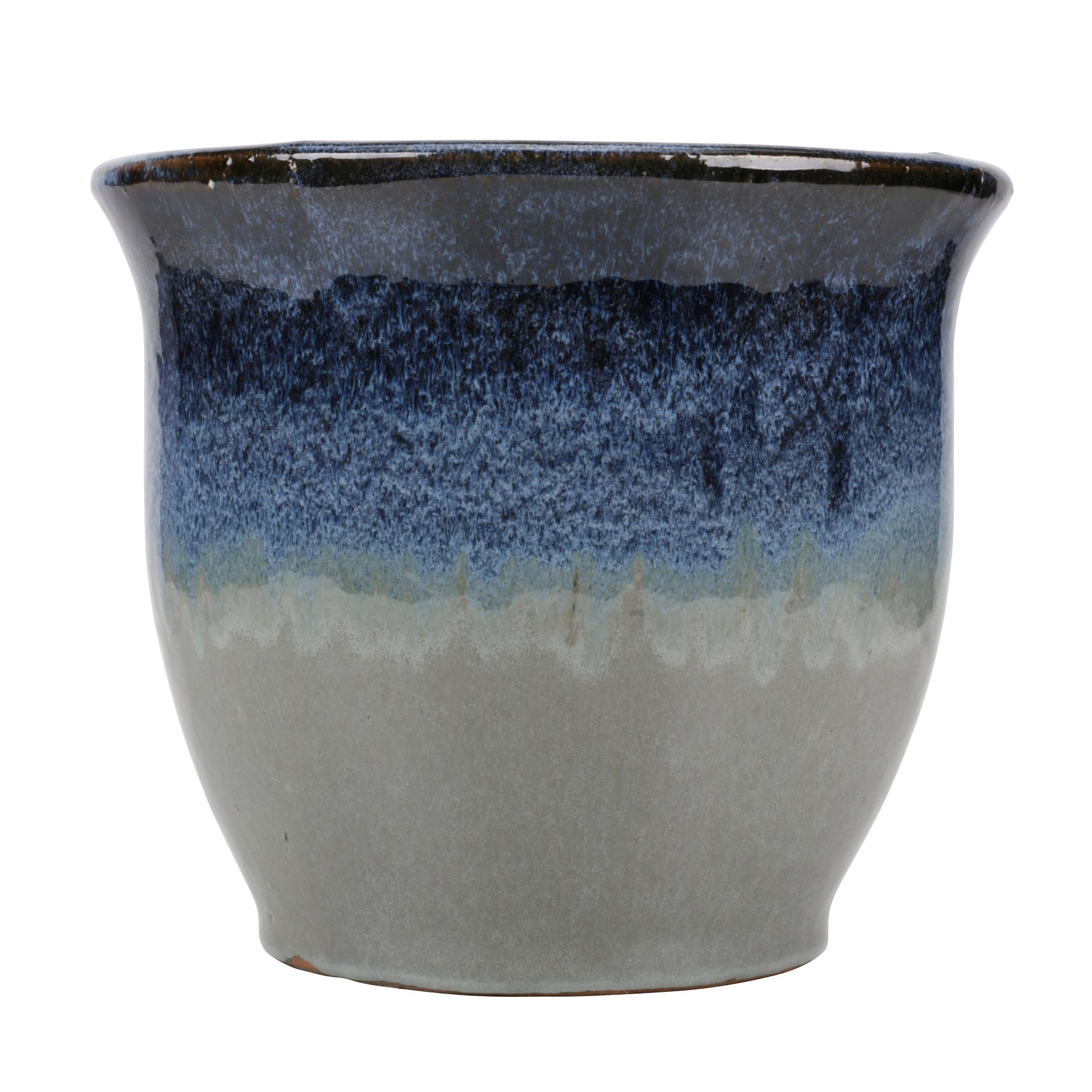 slide 3 of 4, allen + roth Round 7.2-in W x 7.9-in H x 7.2-in D Multiple colors/finishes Ceramic Outdoor Planter, 1 ct