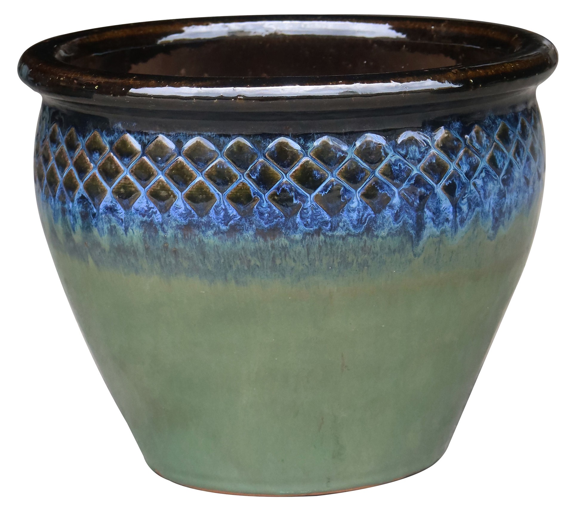 slide 1 of 1, allen + roth Round 9.6-in W x 9.6-in H x 9.6-in D Multiple colors/finishes Ceramic Outdoor Planter, 1 ct