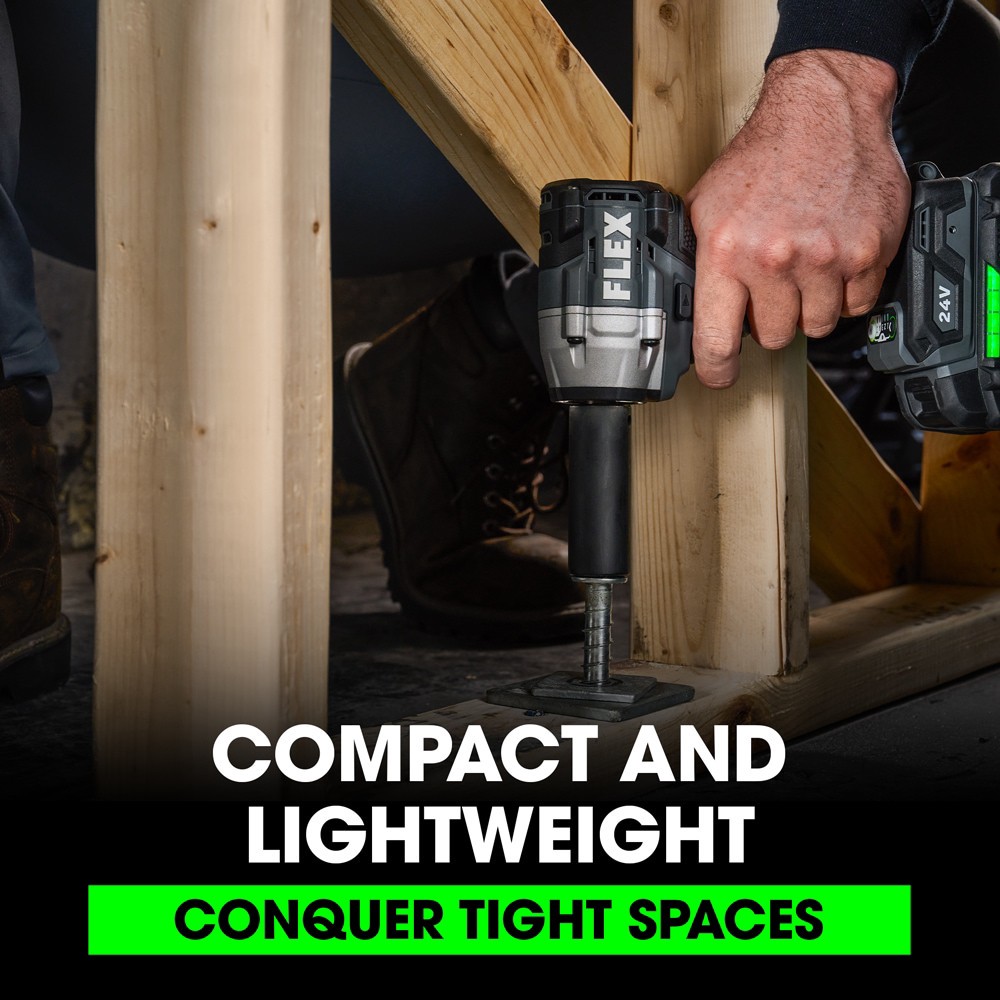 slide 3 of 6, FLEX 24-volt Variable Speed Brushless 1/2-in Drive Cordless Impact Wrench (Battery Not Included and Charger Not Included), 1 ct