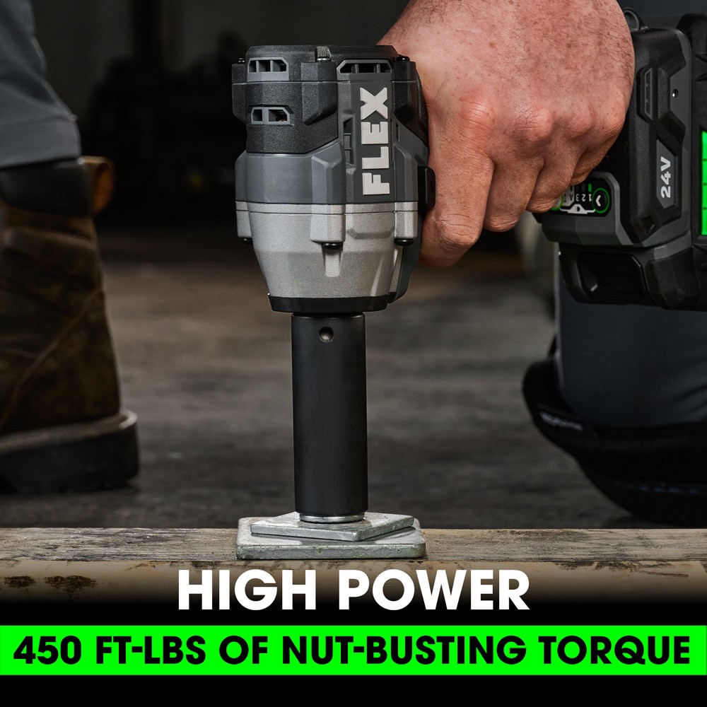 slide 4 of 6, FLEX 24-volt Variable Speed Brushless 1/2-in Drive Cordless Impact Wrench (Battery Not Included and Charger Not Included), 1 ct