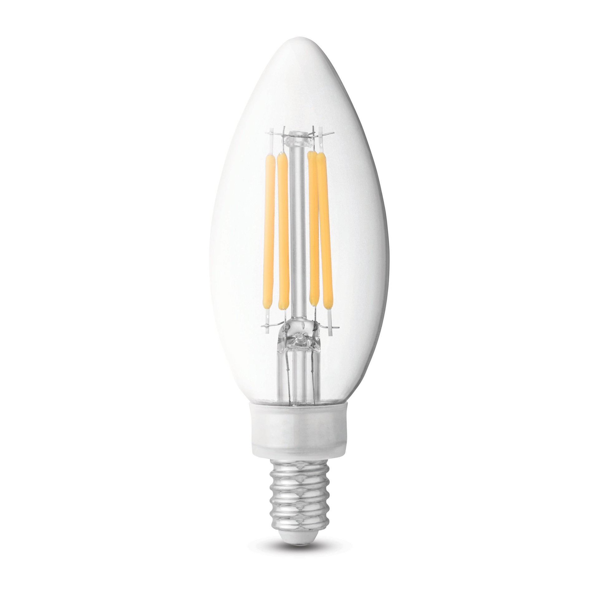 slide 3 of 6, Utilitech 40 -Watt EQ B10 Daylight Candelabra base (E-12) Dimmable LED Decorative Light Bulb 3 -Pack, 1 ct