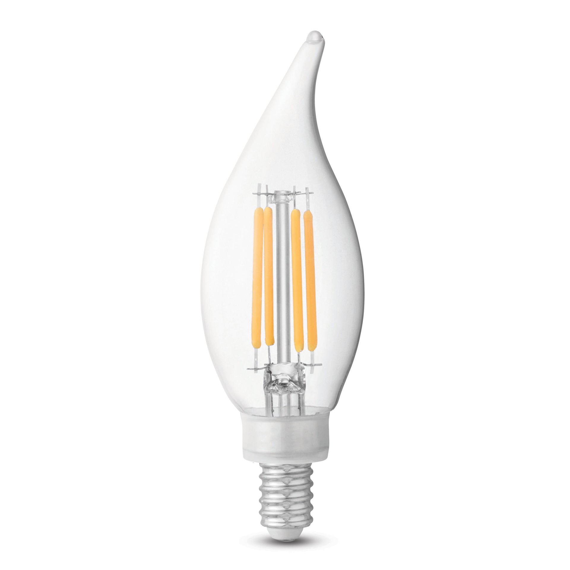 slide 3 of 6, Utilitech 60 -Watt EQ B10 Warm white Candelabra base (E-12) Dimmable LED Decorative Light Bulb 3 -Pack, 1 ct