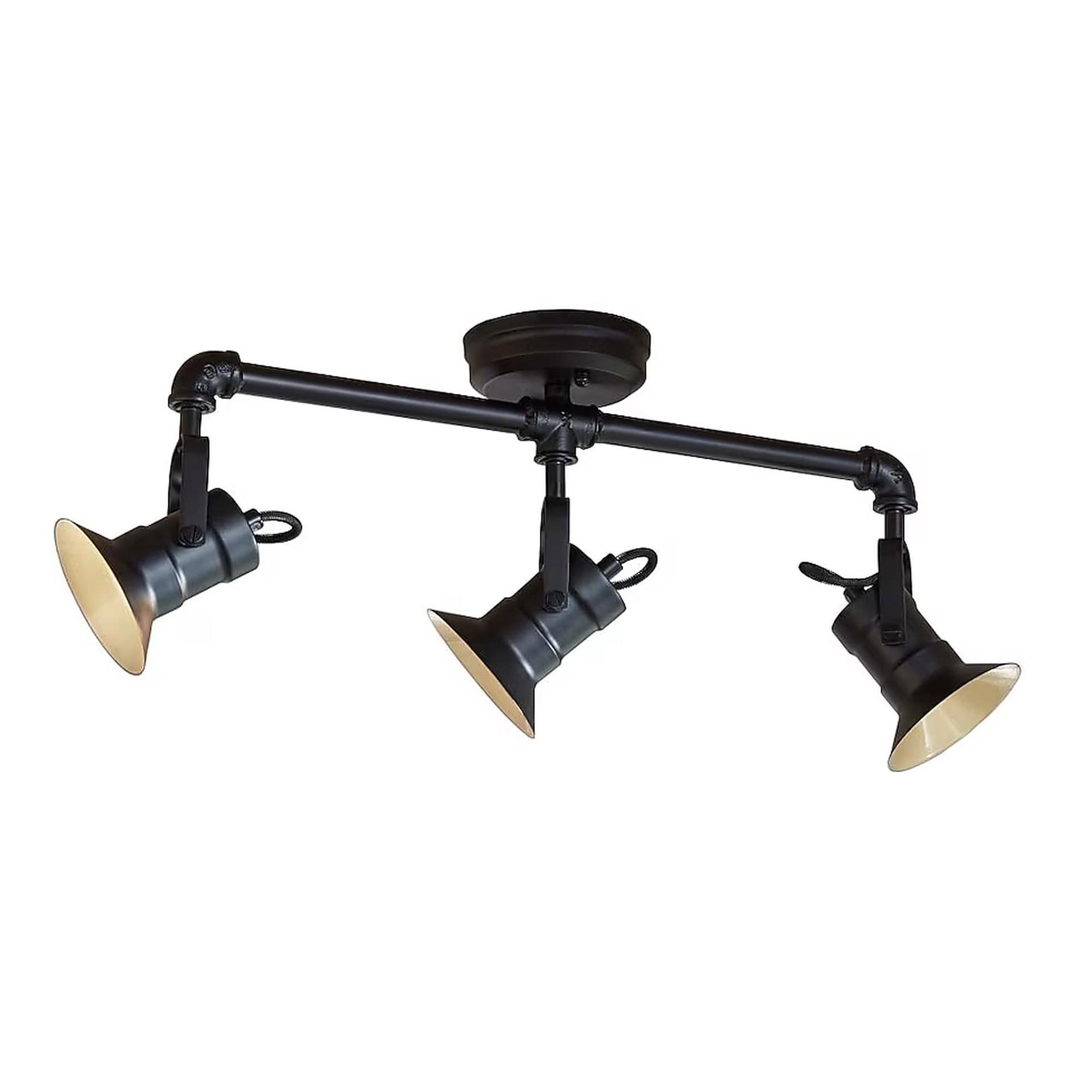 slide 1 of 1, allen + roth 23.46-in 3 -Light Matte black and soft gold dimmable Integrated Traditional Track Bar, 1 ct