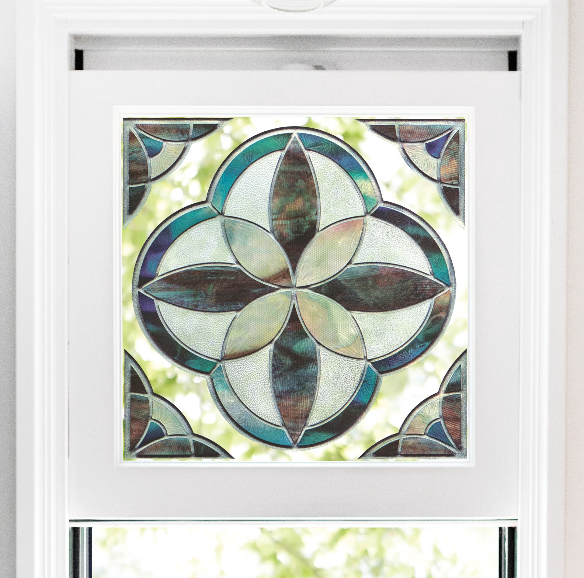 slide 2 of 5, Style Selections Pacific Accent 12-in x 12-in Textured Decorative Window Film, 1 ct