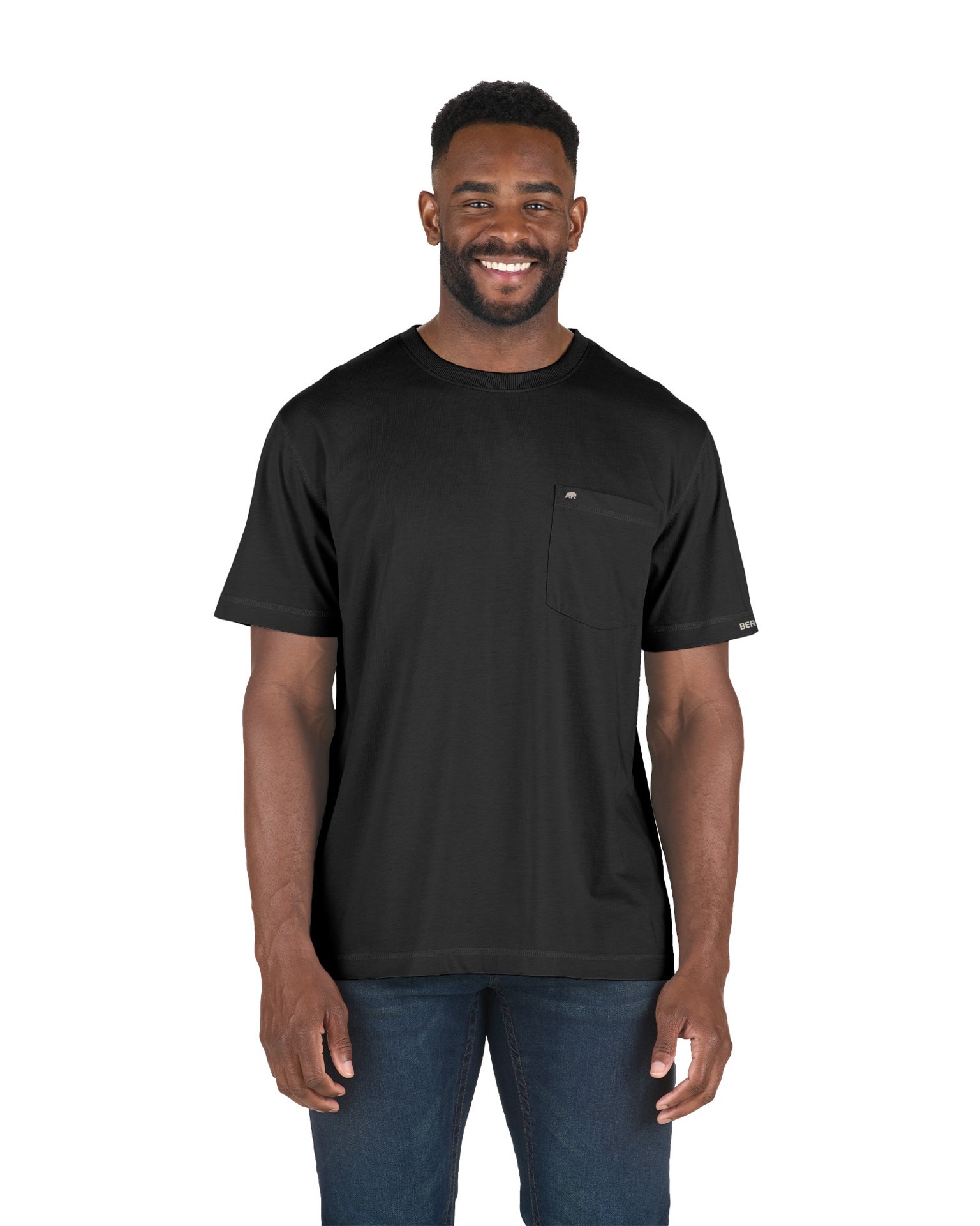 slide 2 of 4, BERNE APPAREL Men's Black Jersey Short sleeve Solid T-shirt ( Large ), 1 ct