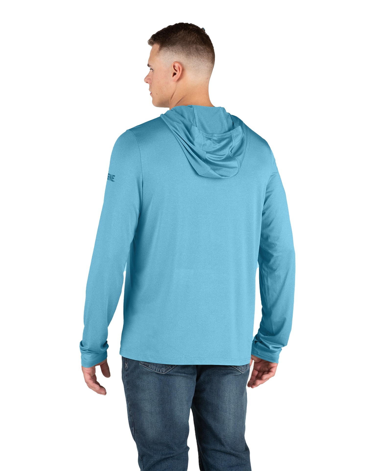 slide 2 of 4, BERNE APPAREL Men's Blue Light weight Jersey Long sleeve Solid Hoodie ( Large ), 1 ct