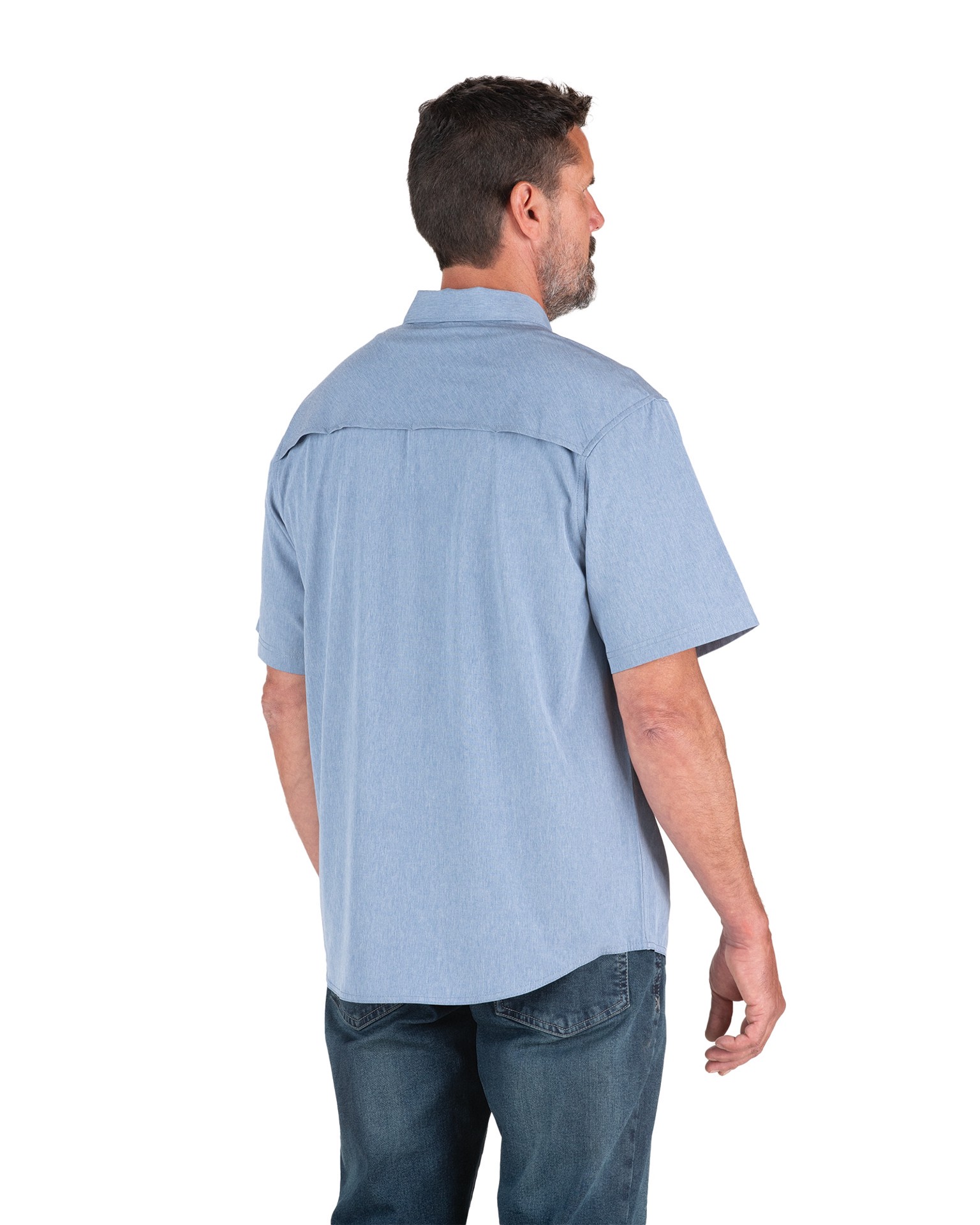 slide 2 of 4, BERNE APPAREL Men's Blue Poplin Short sleeve Solid Button-down shirt ( 2XL ), 1 ct