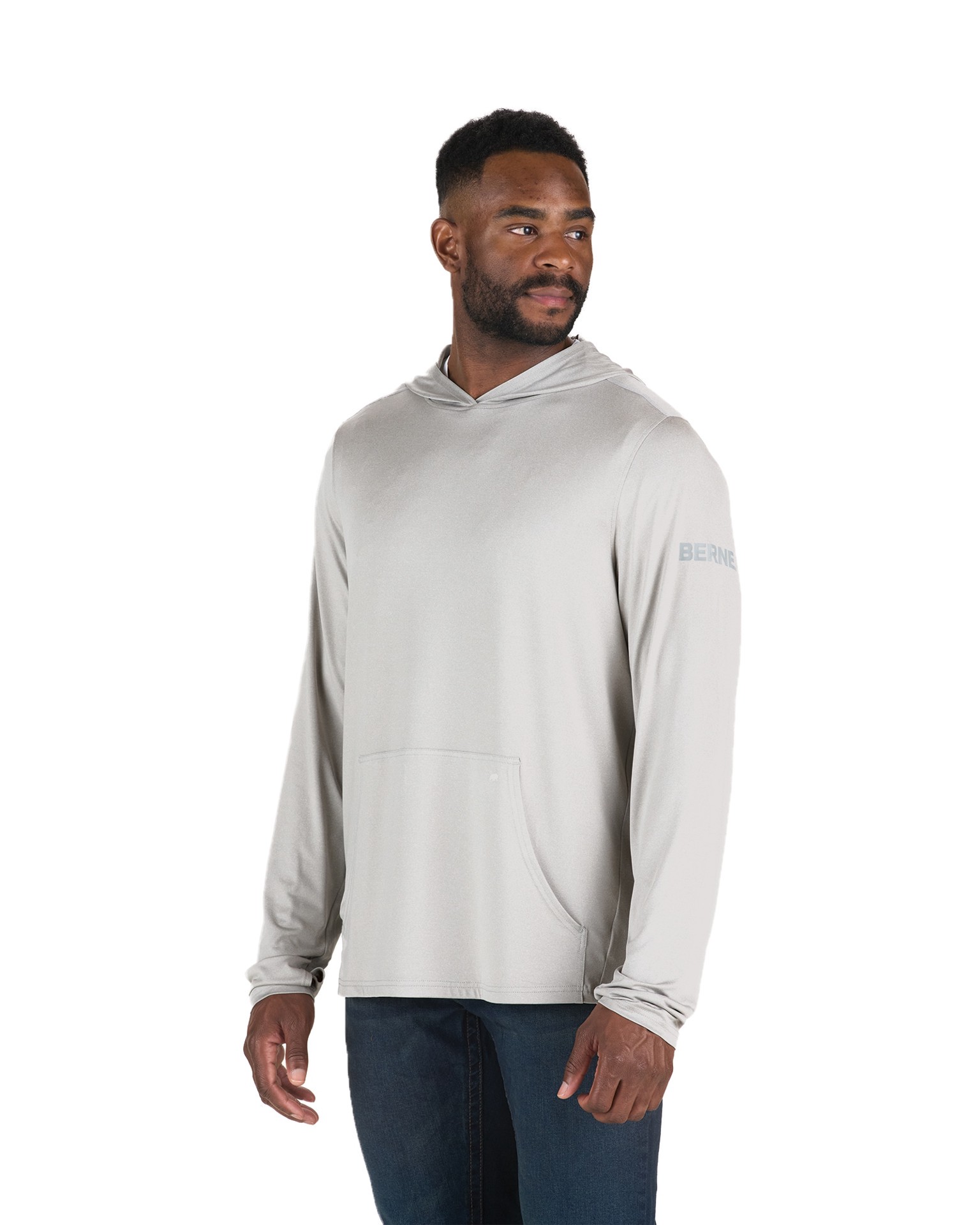 slide 1 of 4, BERNE APPAREL Men's Gray Jersey Long sleeve Solid Hoodie ( Medium ), 1 ct
