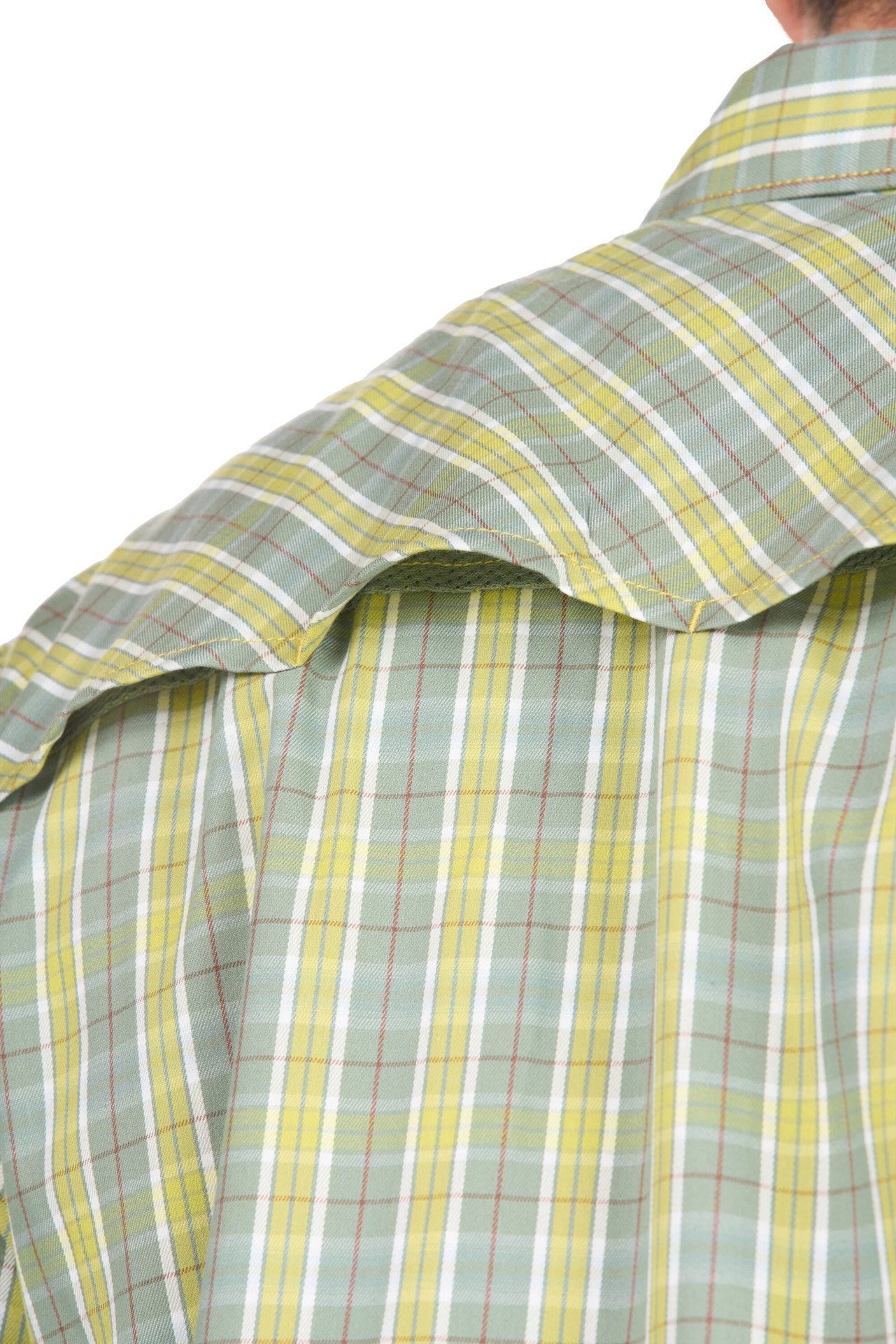 slide 4 of 4, BERNE APPAREL Men's Yellow Poplin Short sleeve Checked Button-down shirt ( 2XL ), 1 ct