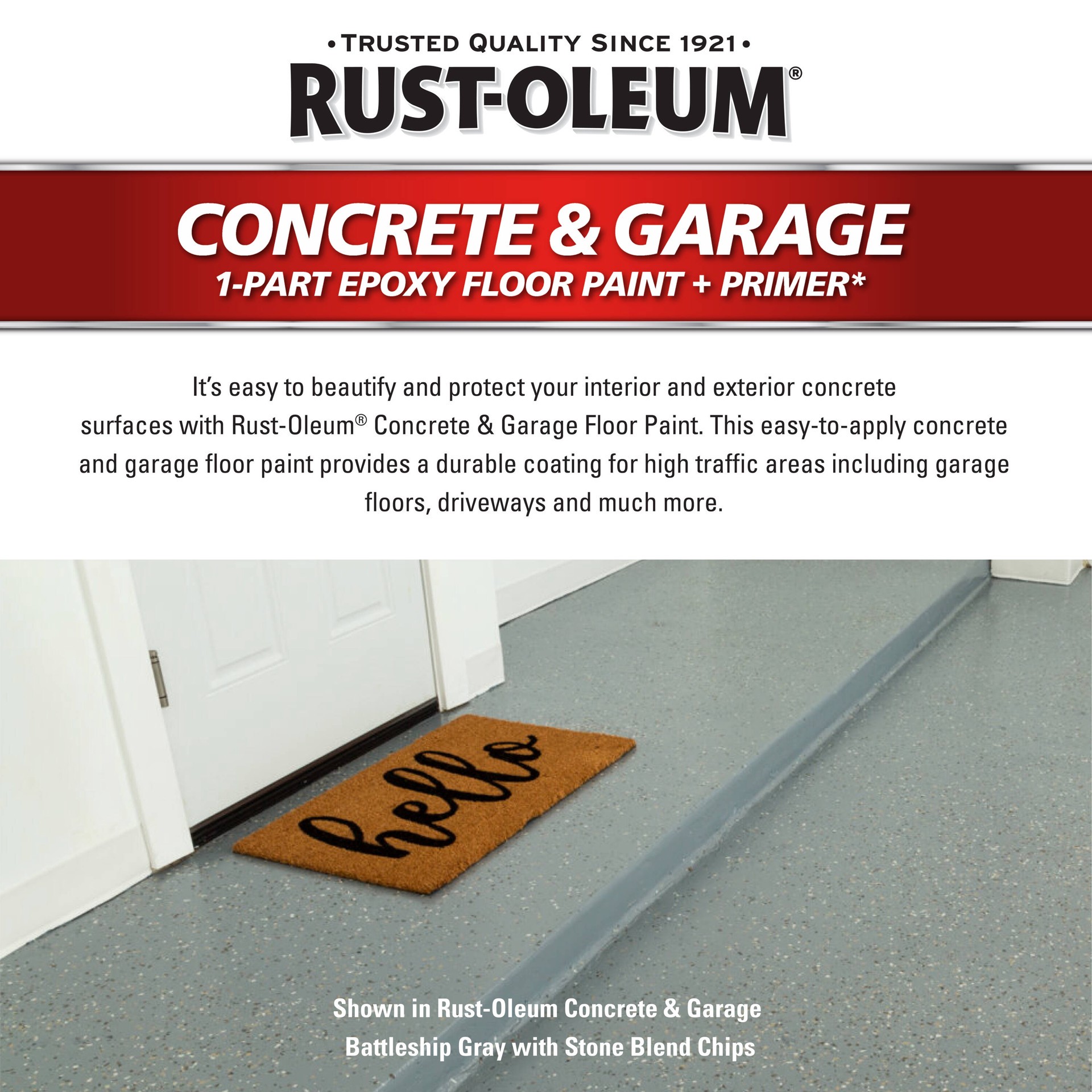 slide 2 of 6, Rust-Oleum Concrete and Garage Floor Paint and Primer 1-part Tint Epoxy Concrete and Garage Floor Paint ( 1-gallon ), 1 ct
