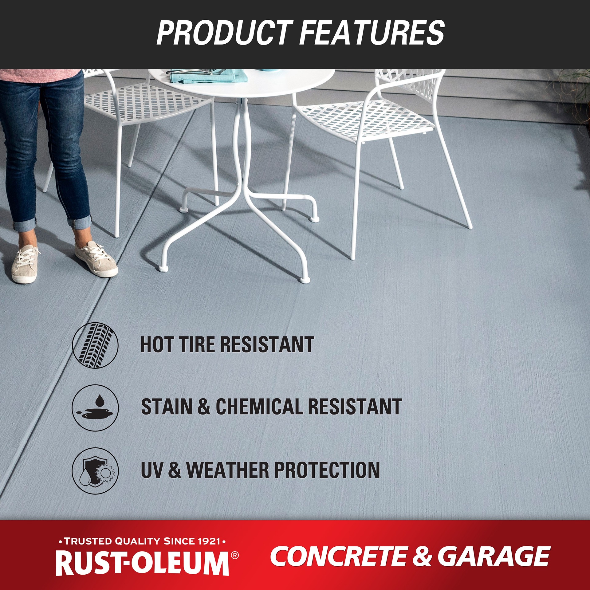 slide 4 of 6, Rust-Oleum Concrete and Garage Floor Paint and Primer 1-part Tint Epoxy Concrete and Garage Floor Paint ( 1-gallon ), 1 ct