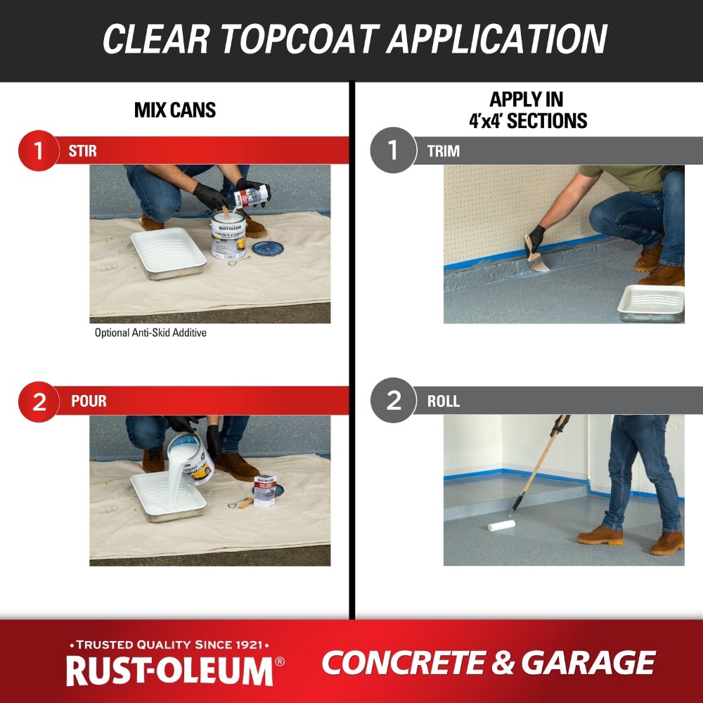 slide 6 of 6, Rust-Oleum Concrete and Garage Floor Paint and Primer 1-part Tint Epoxy Concrete and Garage Floor Paint ( 1-gallon ), 1 ct
