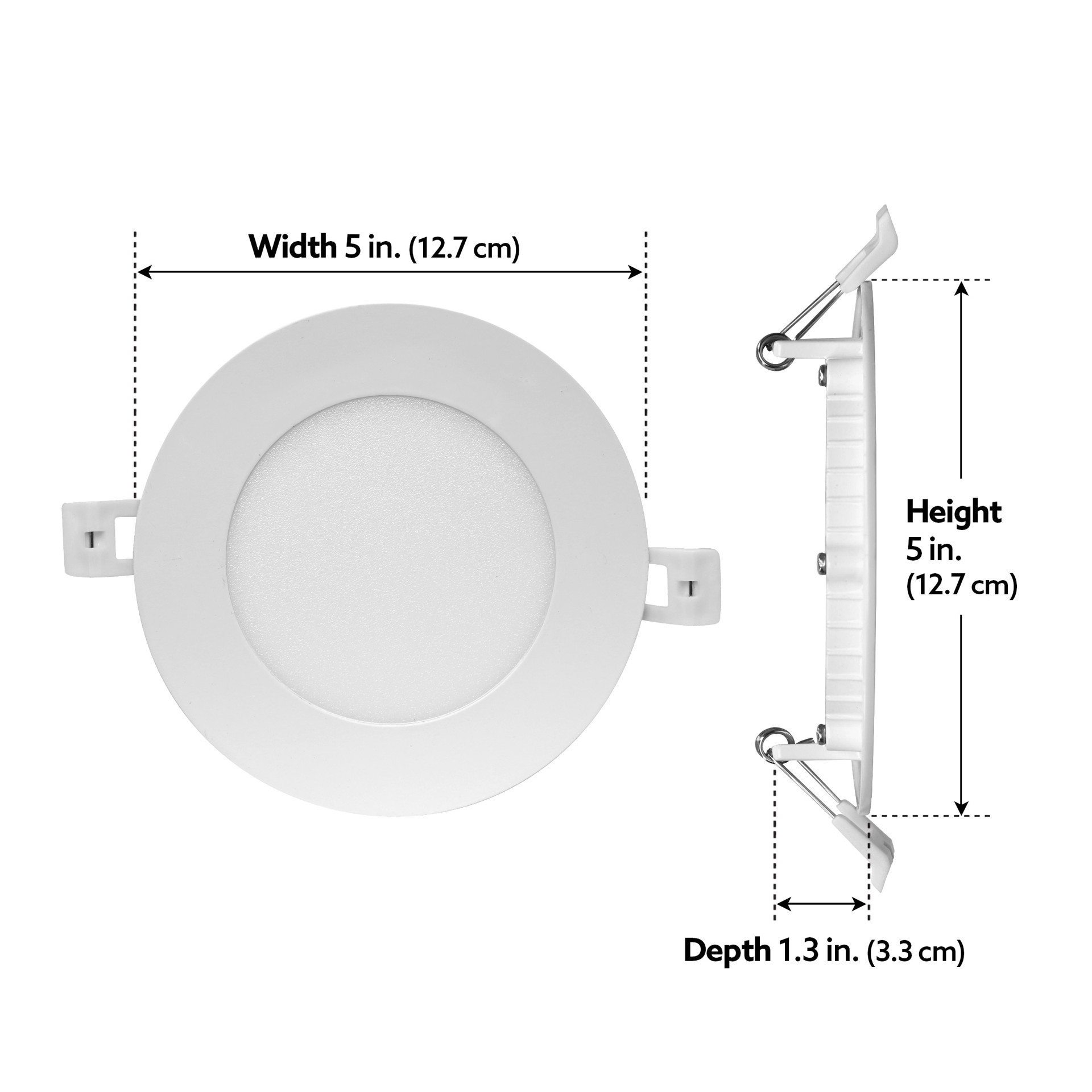 slide 6 of 6, Utilitech White 4-in 750 -Lumens Switchable white Round Dimmable LED Canless Wet rated Recessed Downlight, 1 ct