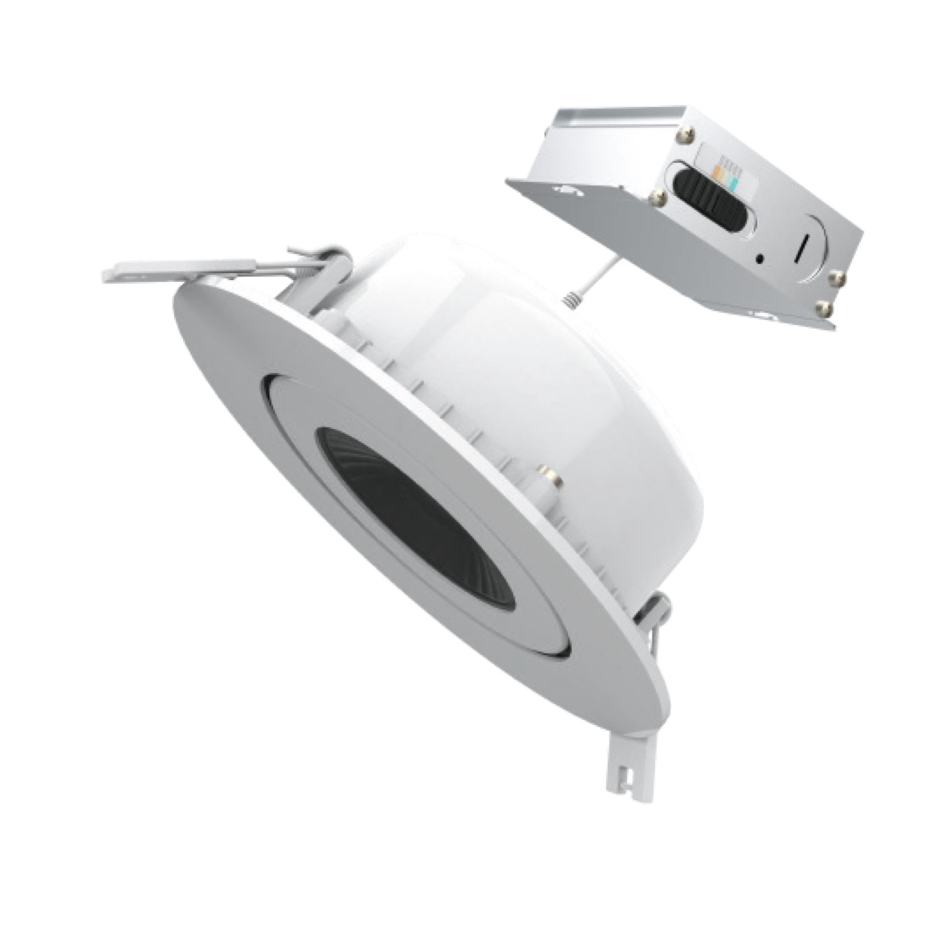slide 2 of 5, Utilitech White 4-in 700 -Lumens Switchable white Round Dimmable LED Canless Wet rated Recessed Downlight, 1 ct