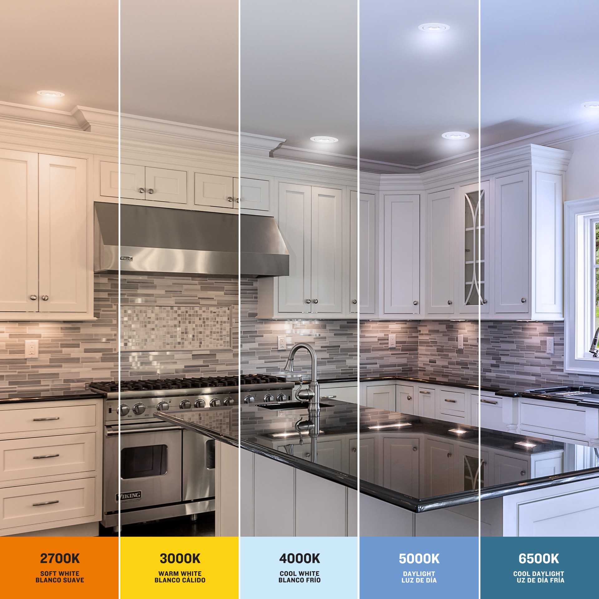 slide 4 of 5, Utilitech White 4-in 700 -Lumens Switchable white Round Dimmable LED Canless Wet rated Recessed Downlight, 1 ct