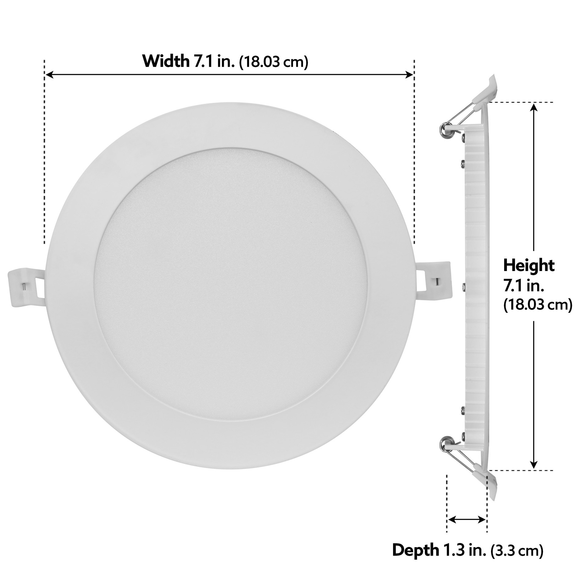 slide 6 of 6, Utilitech White 6-in 850 -Lumens Switchable white Round Dimmable LED Canless Wet rated Recessed Downlight, 1 ct