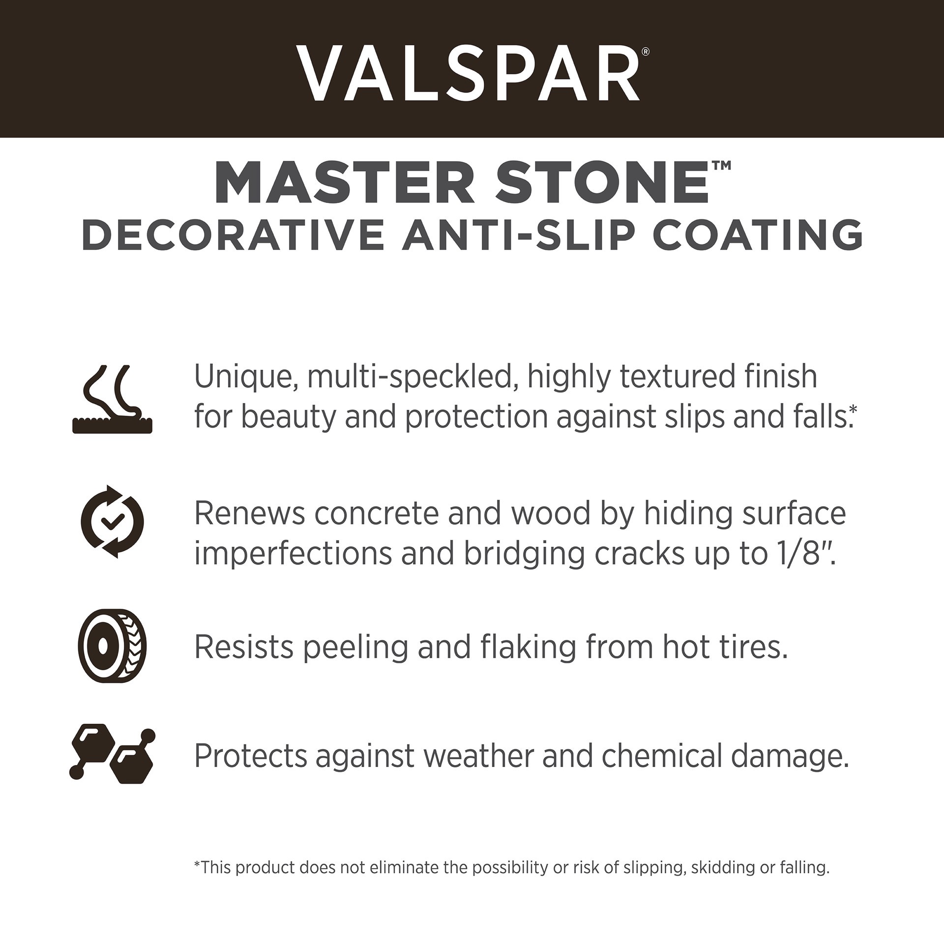 slide 3 of 6, Valspar Master Stone 1-part Base 4, Sandy Shore Flakes Acrylic Concrete and Garage Floor Paint ( 1-gallon ), 1 ct