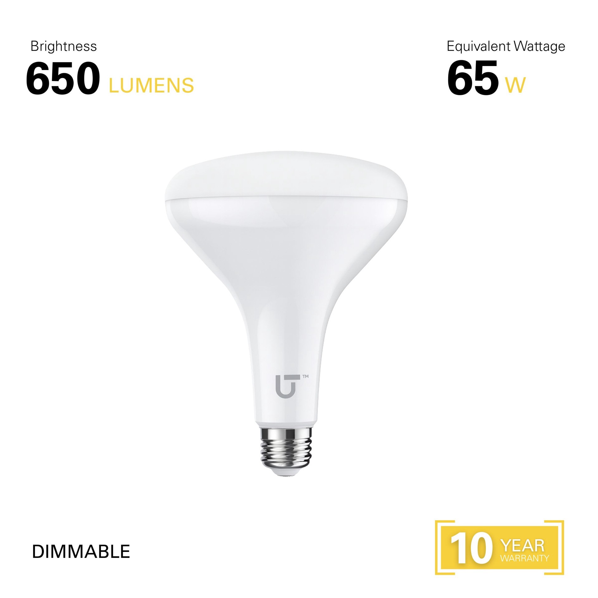 slide 4 of 6, Utilitech 65 -Watt EQ Medium base (E-26) LED Spot Flood Light Bulb, 1 ct