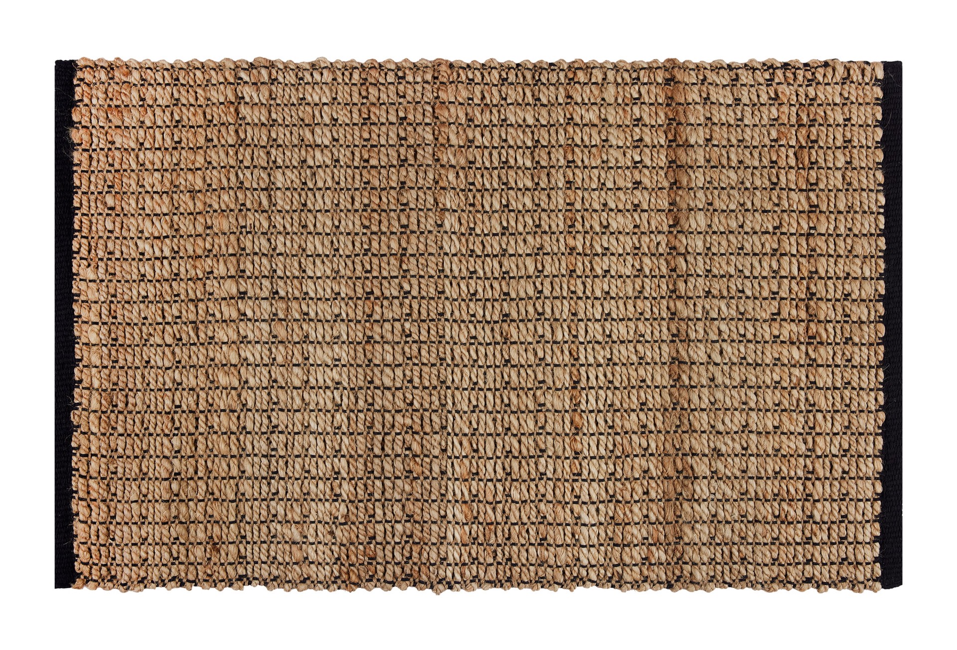 slide 2 of 6, allen + roth 2 x 3 (ft) Loomed Jute Natural black Rectangular Indoor Stripe Throw rug, 1 ct