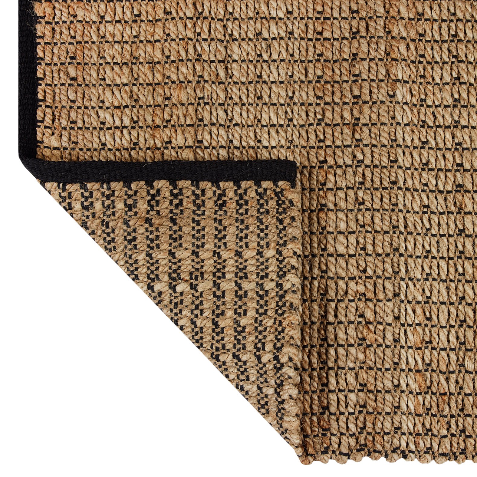 slide 3 of 6, allen + roth 2 x 3 (ft) Loomed Jute Natural black Rectangular Indoor Stripe Throw rug, 1 ct