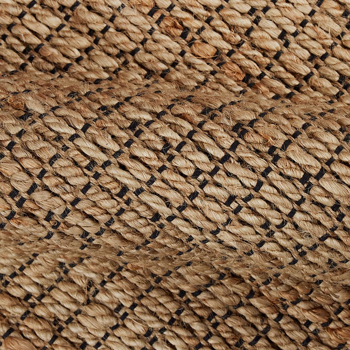 slide 4 of 6, allen + roth 2 x 3 (ft) Loomed Jute Natural black Rectangular Indoor Stripe Throw rug, 1 ct