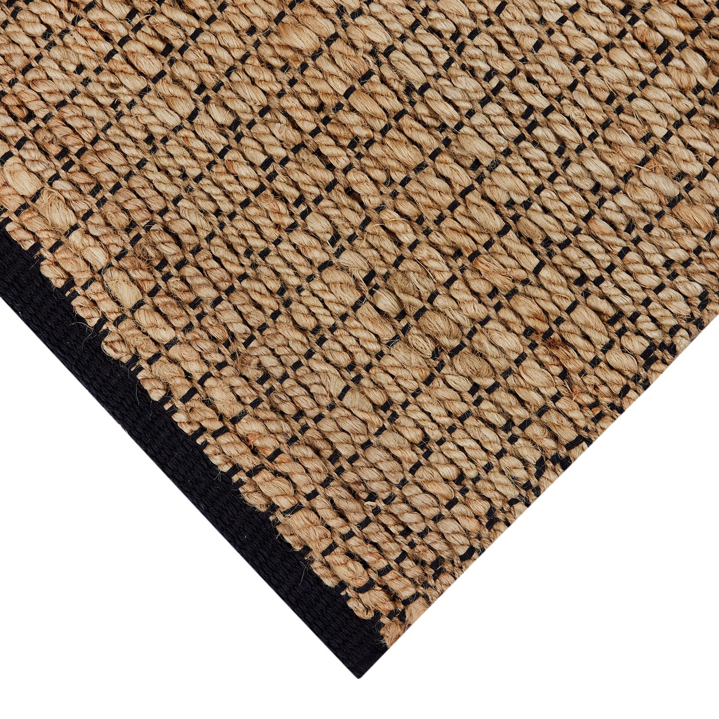 slide 5 of 6, allen + roth 2 x 3 (ft) Loomed Jute Natural black Rectangular Indoor Stripe Throw rug, 1 ct