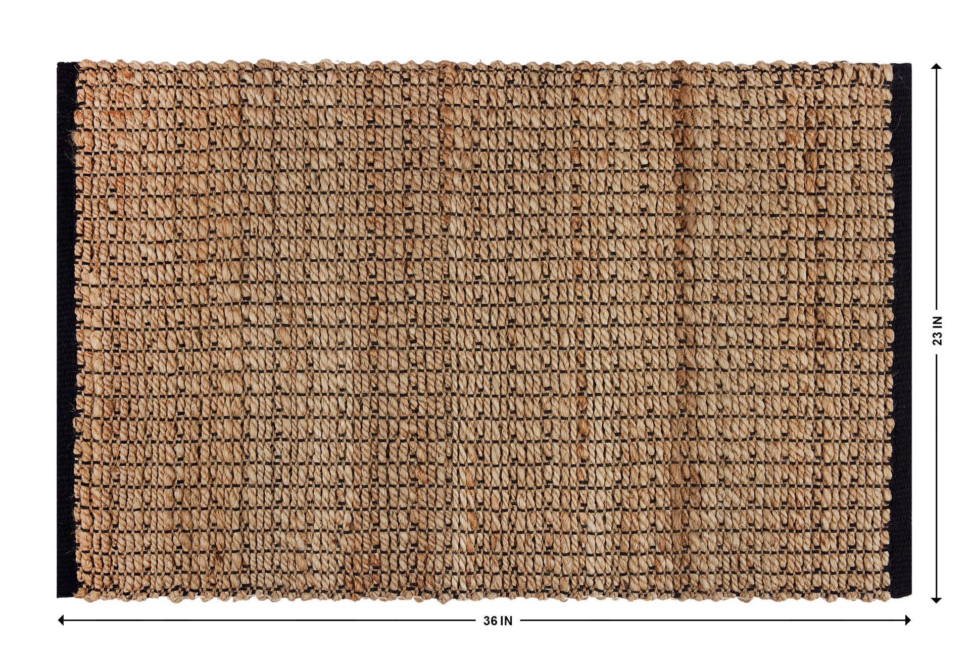 slide 6 of 6, allen + roth 2 x 3 (ft) Loomed Jute Natural black Rectangular Indoor Stripe Throw rug, 1 ct