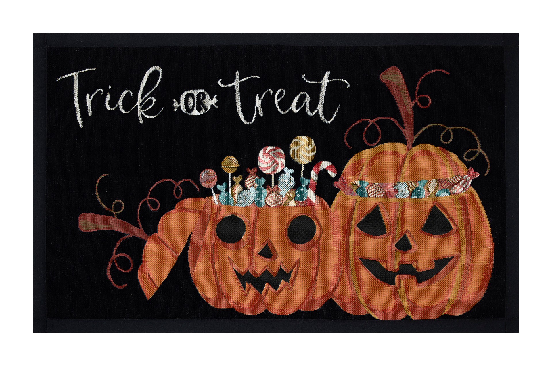 slide 5 of 6, Haunted Living 21-in x 34-in Trick or Treat Non-Slip Grip Indoor Fall Door Mat, 1 ct
