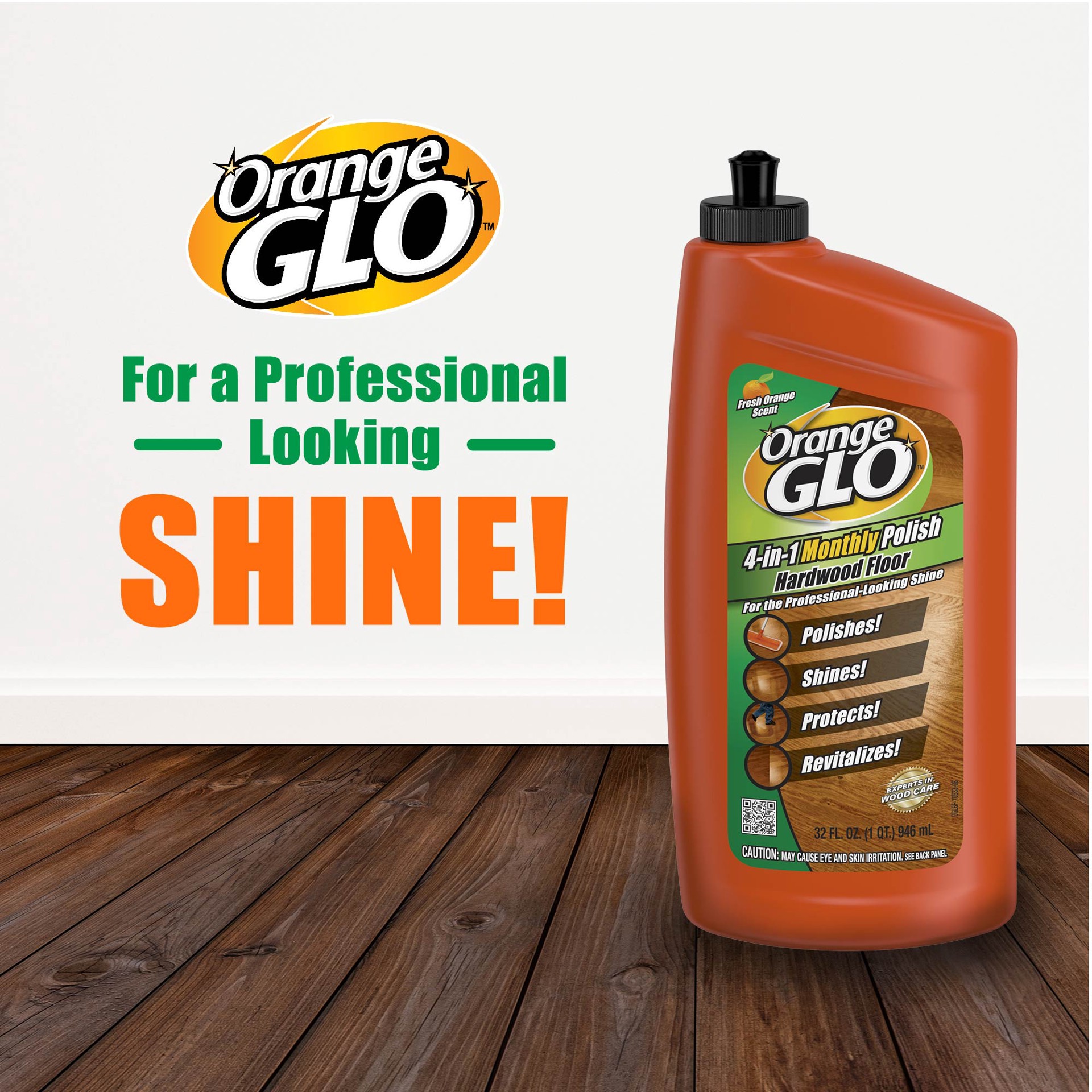 slide 3 of 6, Orange Glo Hardwood 4-in-1 Monthly Polish High gloss Floor Polish 24 Fluid ounce (s), 1 ct