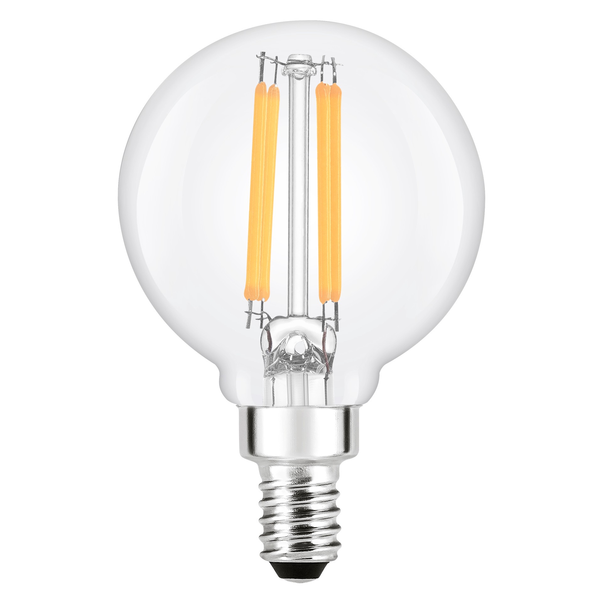 slide 3 of 6, Utilitech 60 -Watt EQ G16.5 Soft white Candelabra base (E-12) Dimmable LED General purpose Light Bulb 2 -Pack, 1 ct