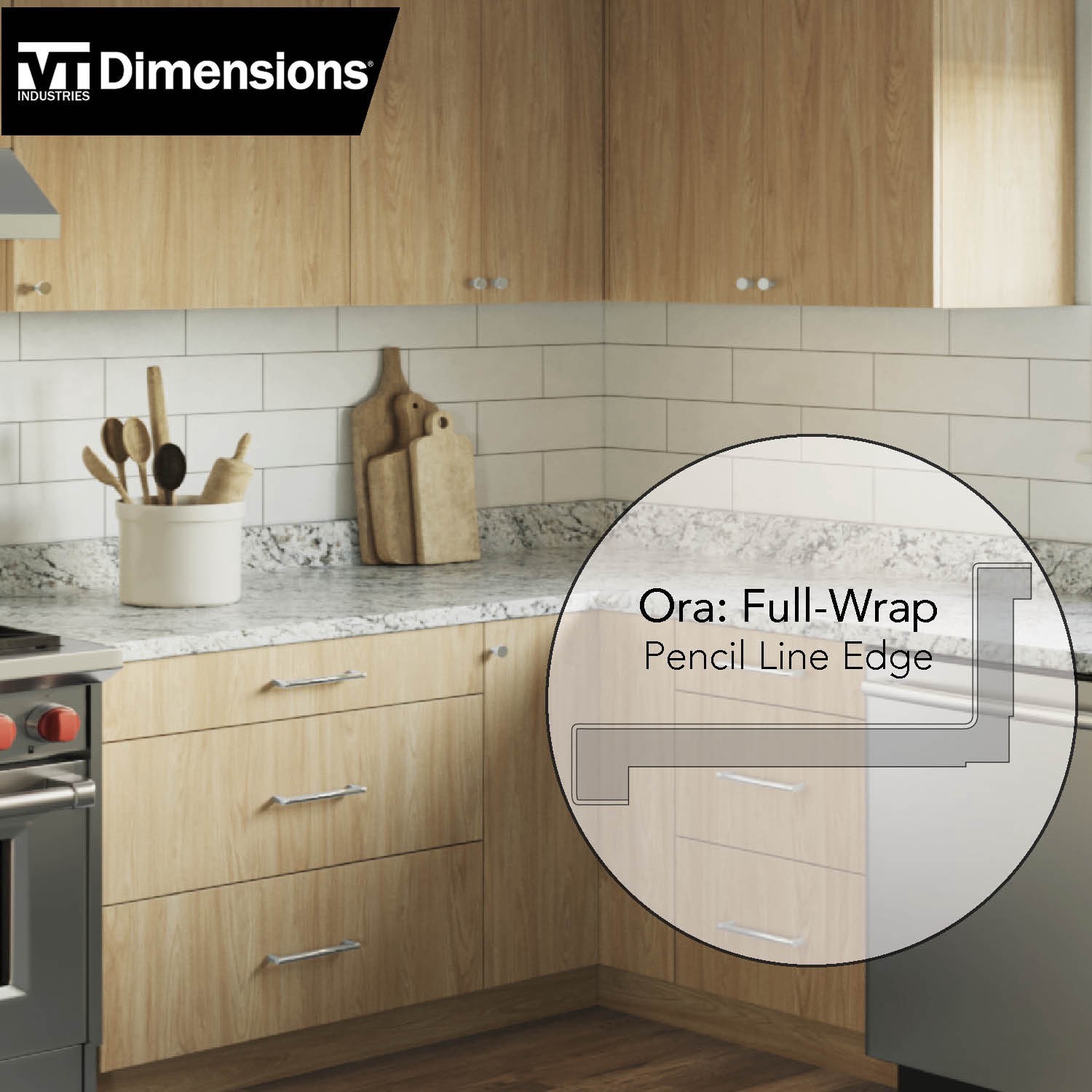 slide 3 of 6, VT Dimensions 28-in W x 0.9-in H x 7.9-in D Avorio Granite - Antique Square Edge Laminate Kitchen countertop end splash, 1 ct