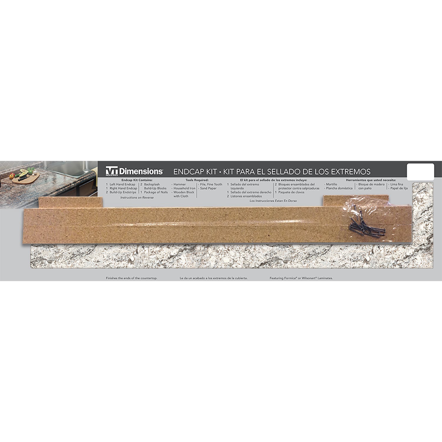 slide 1 of 6, VT Dimensions 28-in W x 0.75-in H x 7.628-in D Avorio Granite - Antique Square Edge Laminate Kitchen countertop end cap, 1 ct