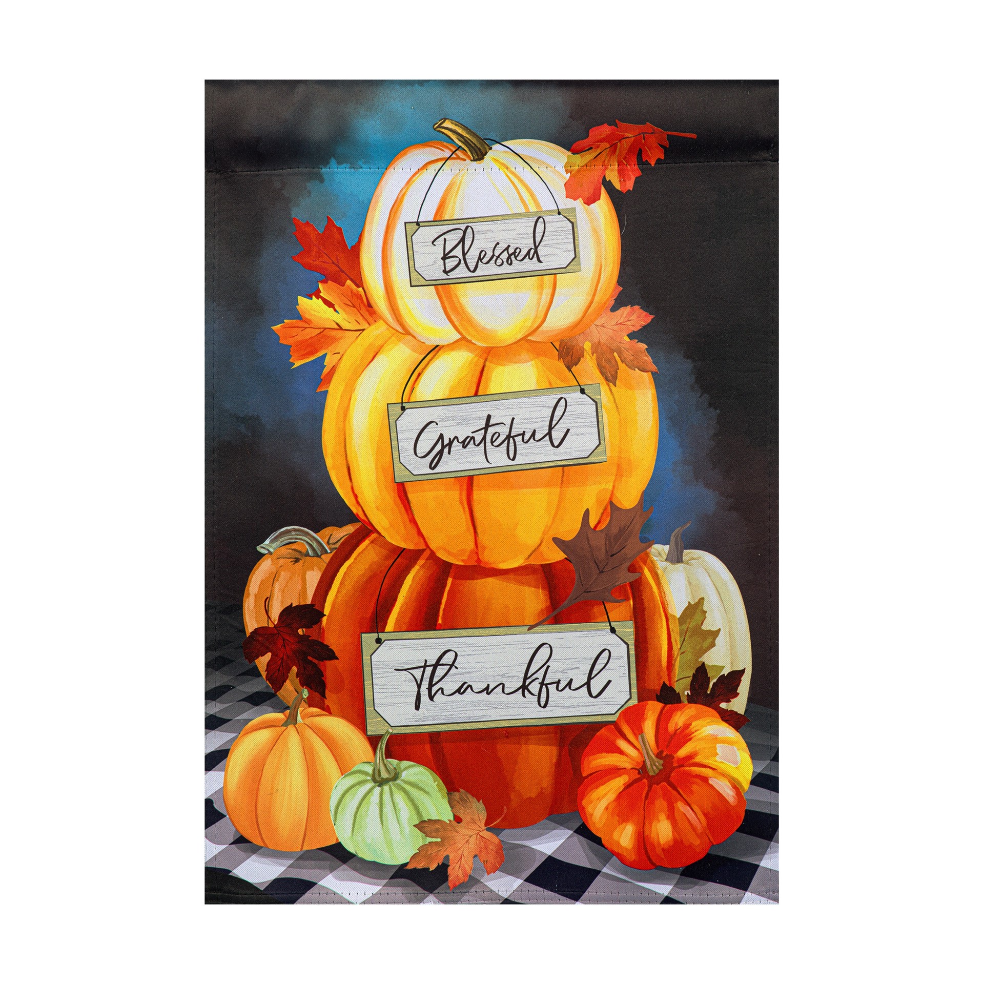 slide 2 of 6, Style Selections 1.04-ft W x 1.5-ft H Fall Embroidered Garden flag, 1 ct