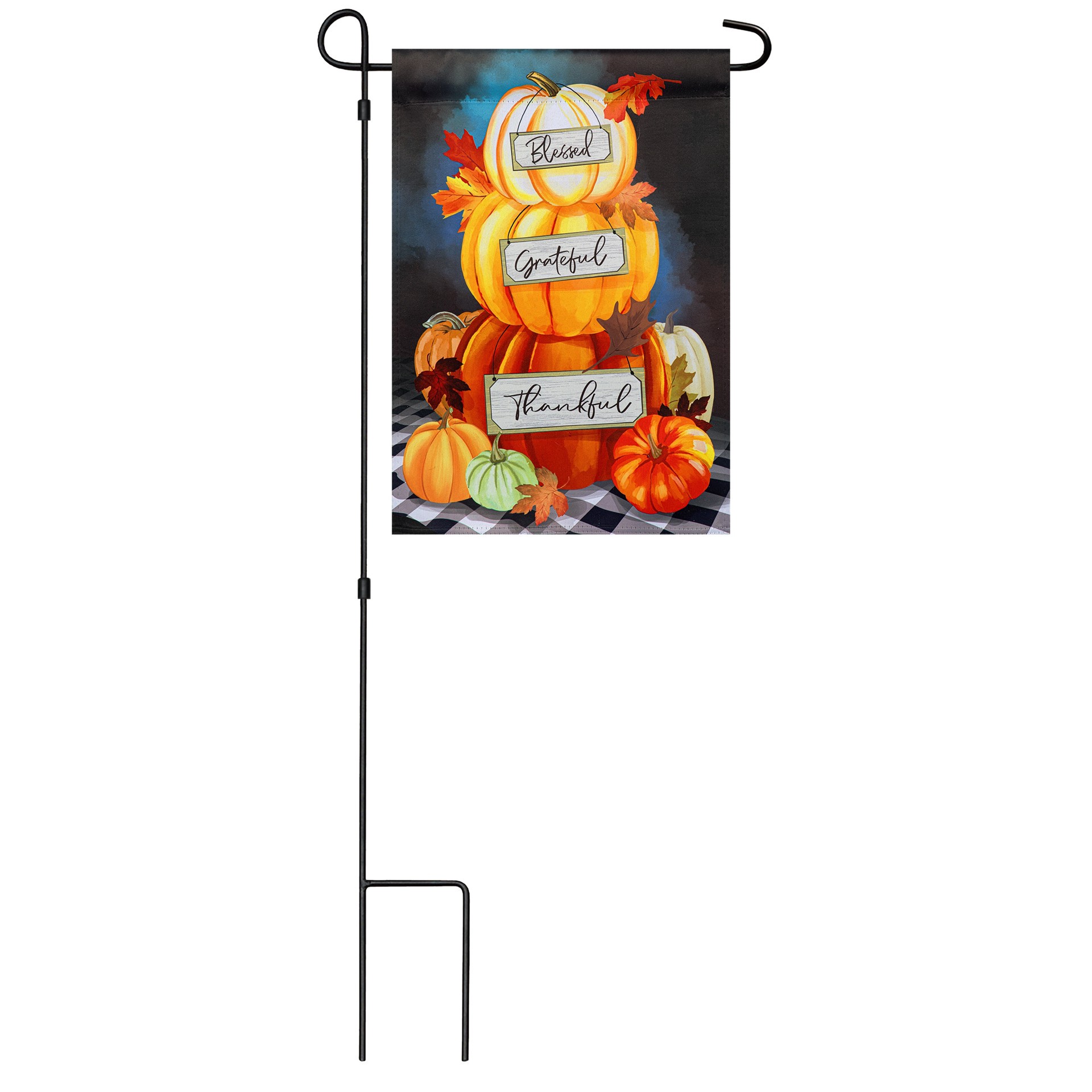 slide 4 of 6, Style Selections 1.04-ft W x 1.5-ft H Fall Embroidered Garden flag, 1 ct