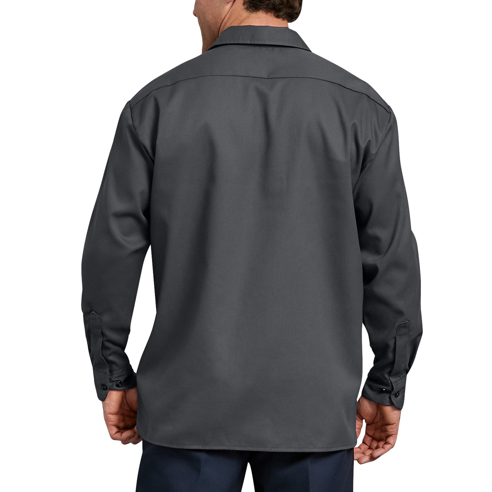 slide 2 of 4, Dickies Men's Gray Light weight Jersey Long sleeve Solid Button-down shirt ( Medium ), 1 ct