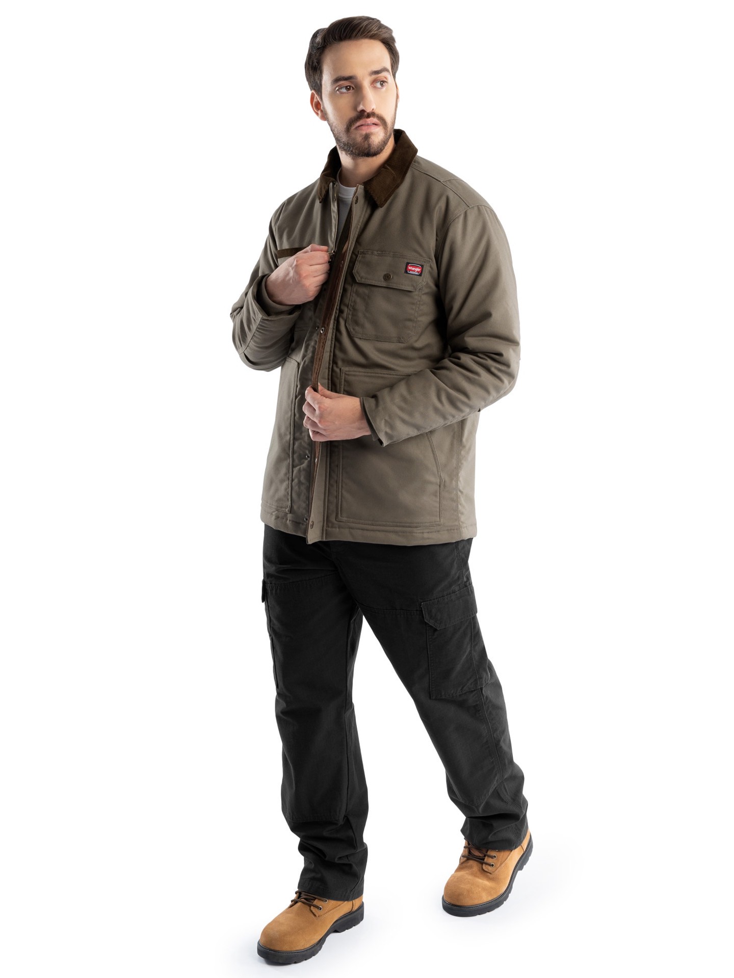 slide 2 of 6, Wrangler Men's CAVIAR/JAVA Corduroy Shirt jacket ( Extra Large ), 1 ct