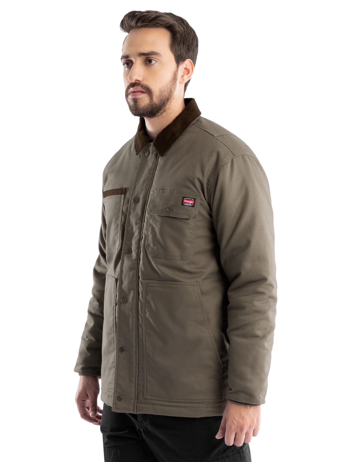 slide 1 of 6, Wrangler Men's CAVIAR/JAVA Corduroy Shirt jacket ( 2XL ), 1 ct