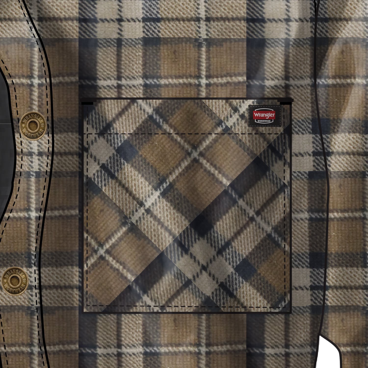 slide 3 of 4, Wrangler Men's Caviar Flannel Shirt jacket ( 2XL ), 1 ct