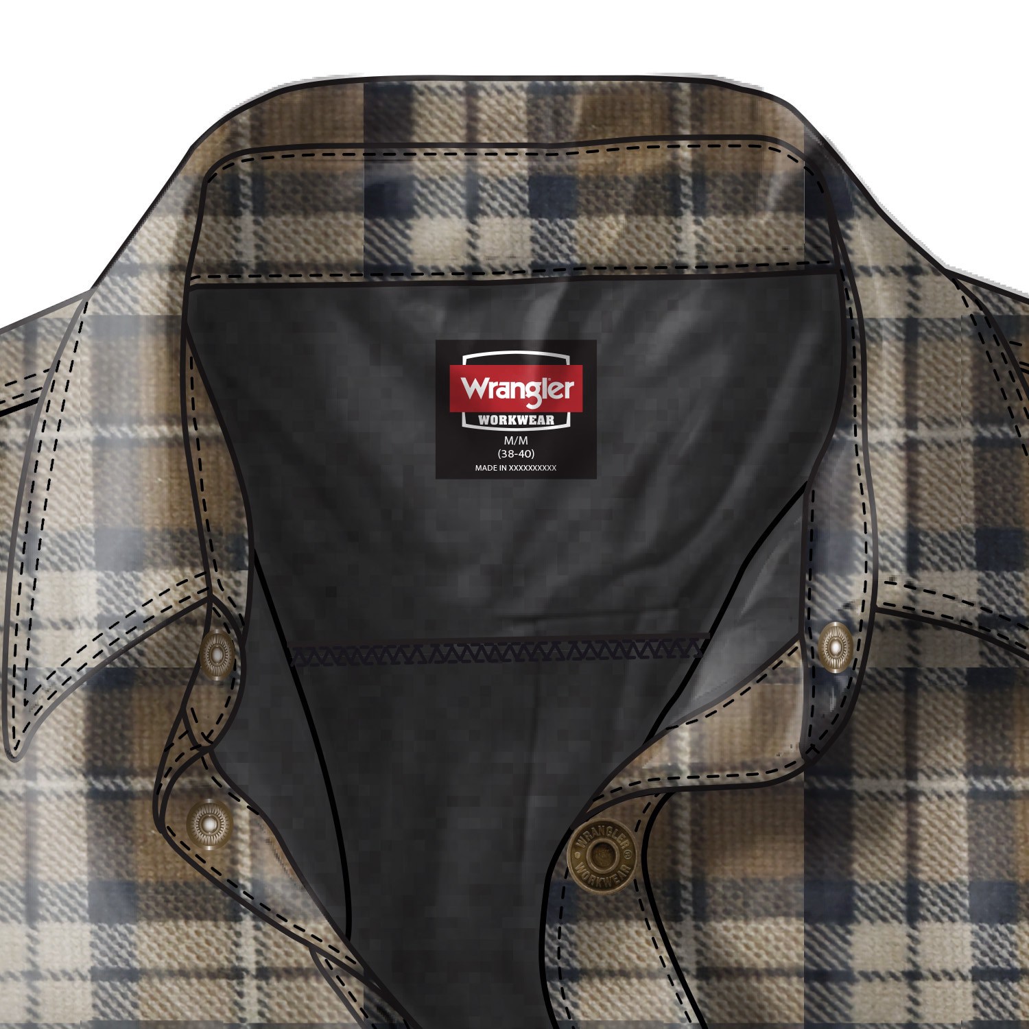 slide 4 of 4, Wrangler Men's Caviar Flannel Shirt jacket ( 2XL ), 1 ct
